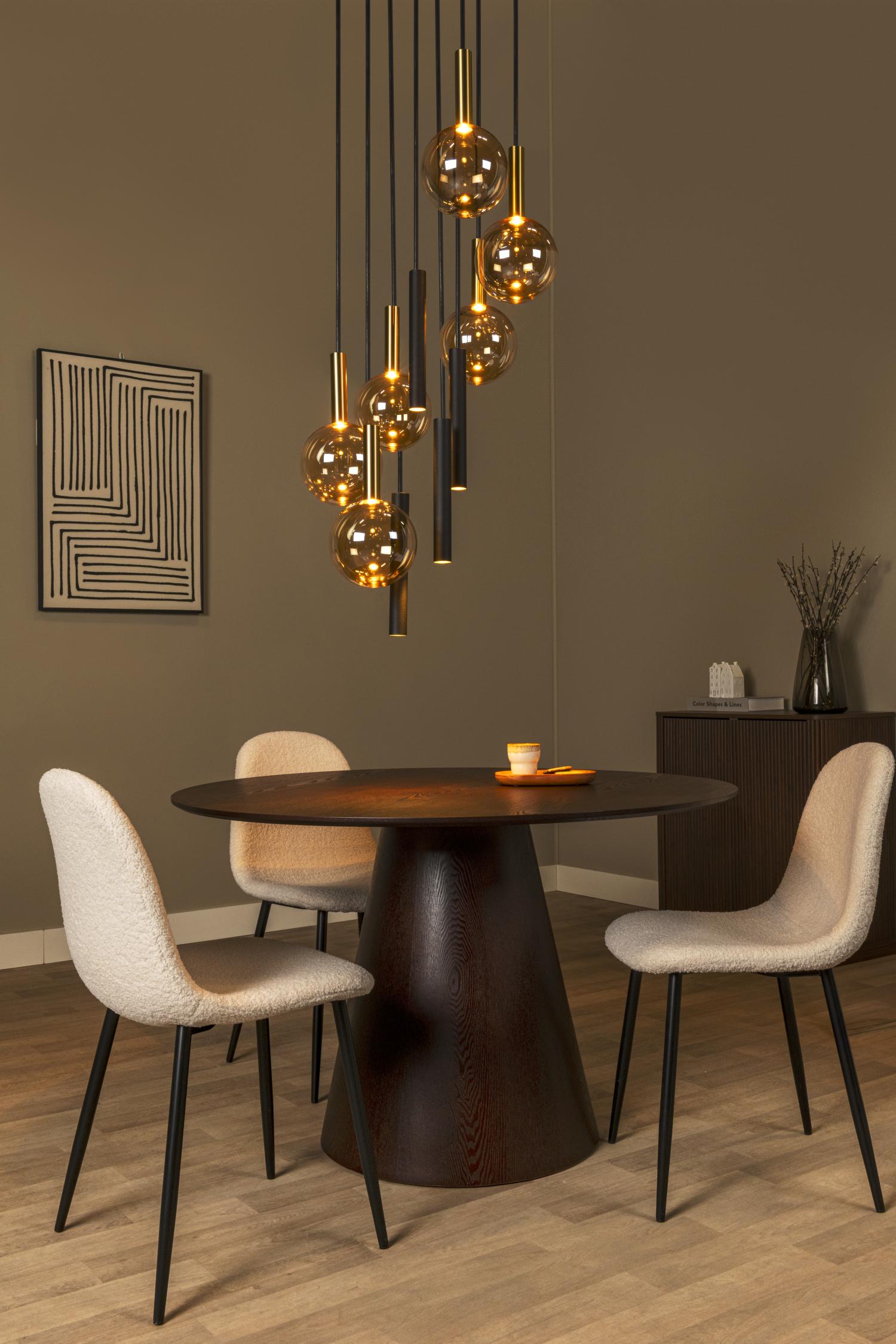 Lucide JOSIANE - Hanglamp - Ø 55 cm - 6xG9 - Geschikt voor vide en hoge plafonds - Zwart | Vibes - KwaliteitWonen.nl