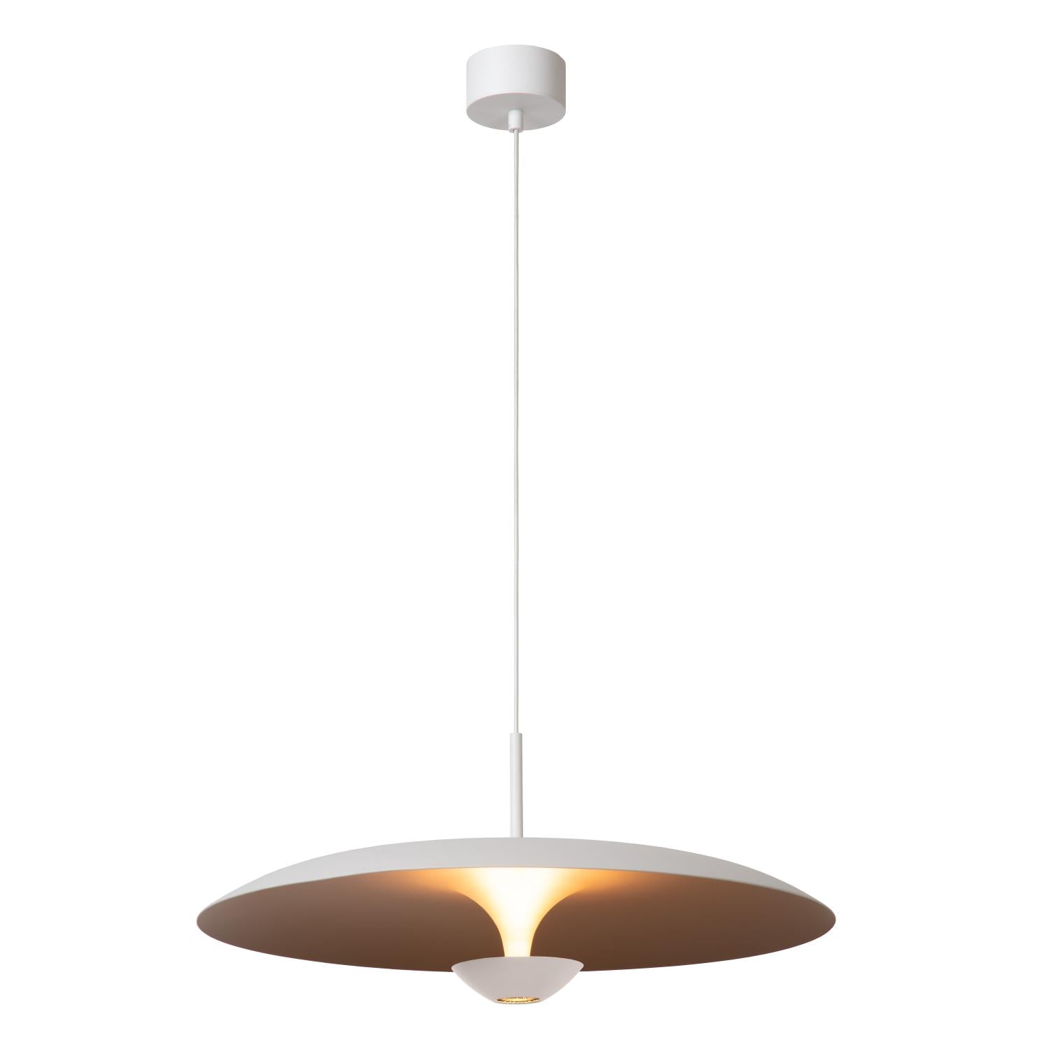 Lucide KENNETH - Hanglamp - Ø 60 cm - LED Dimb. - 1x16W 2700K - Wit | Premium - KwaliteitWonen.nl