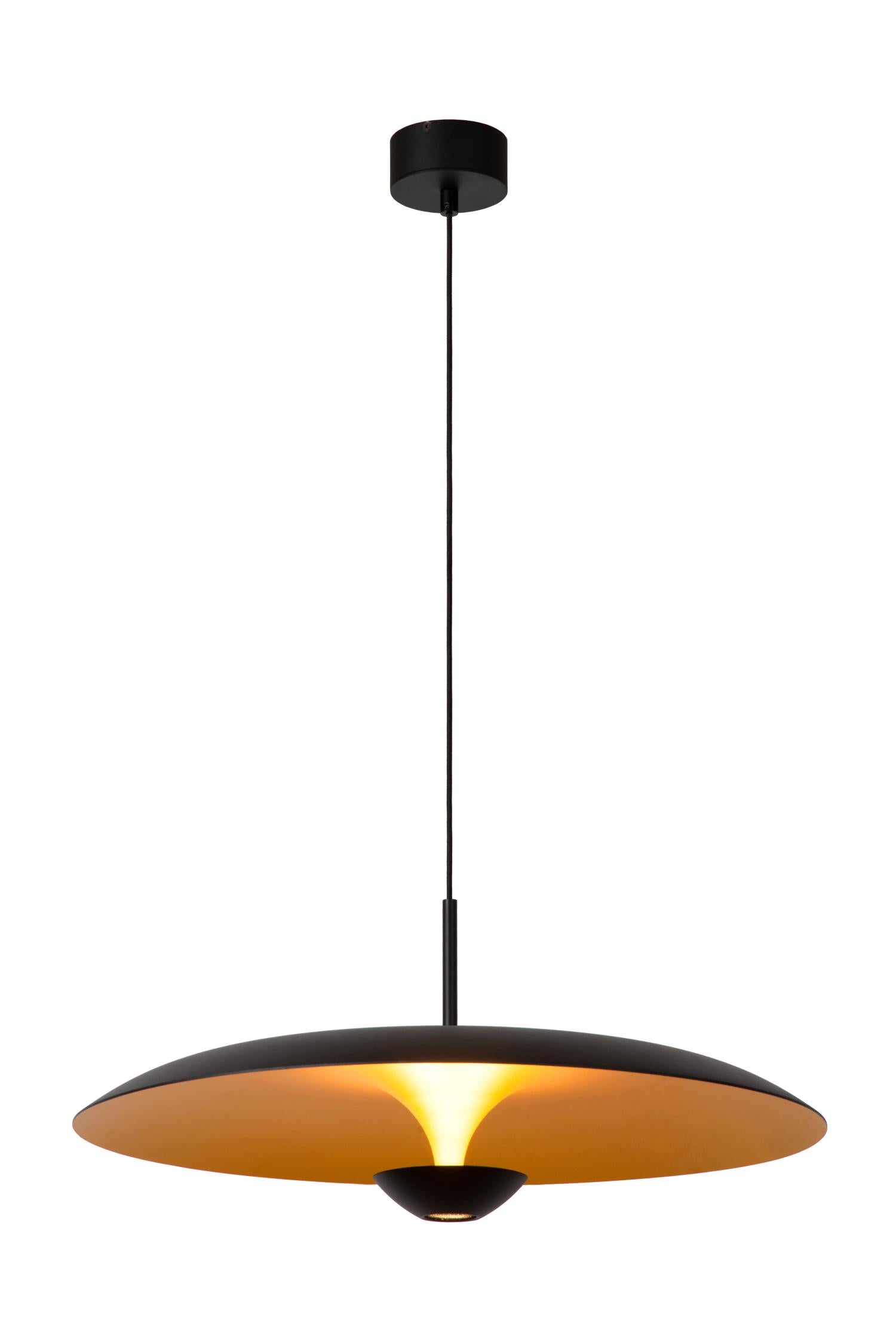 Lucide KENNETH - Hanglamp - Ø 60 cm - LED Dimb. - 1x16W 2700K - Zwart | Premium - KwaliteitWonen.nl