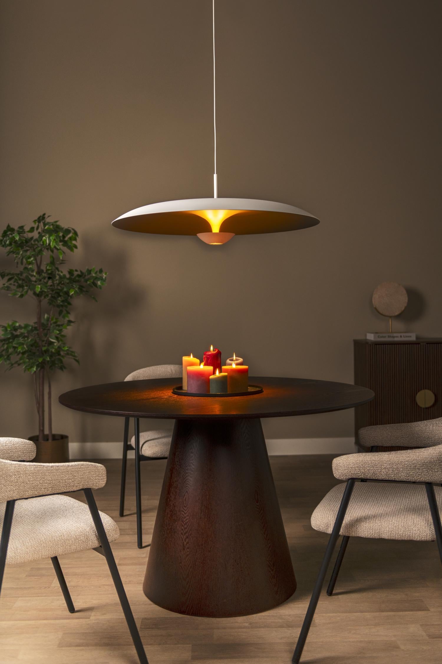 Lucide KENNETH - Hanglamp - Ø 80 cm - LED Dimb. - 1x22W 2700K - Wit | Premium - KwaliteitWonen.nl