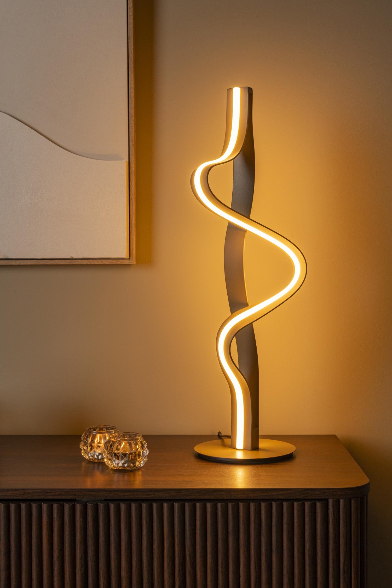Lucide LAMBADA - Tafellamp - LED Dimb. - 1x19W 2700K - Champagne kleur | Premium - KwaliteitWonen.nl