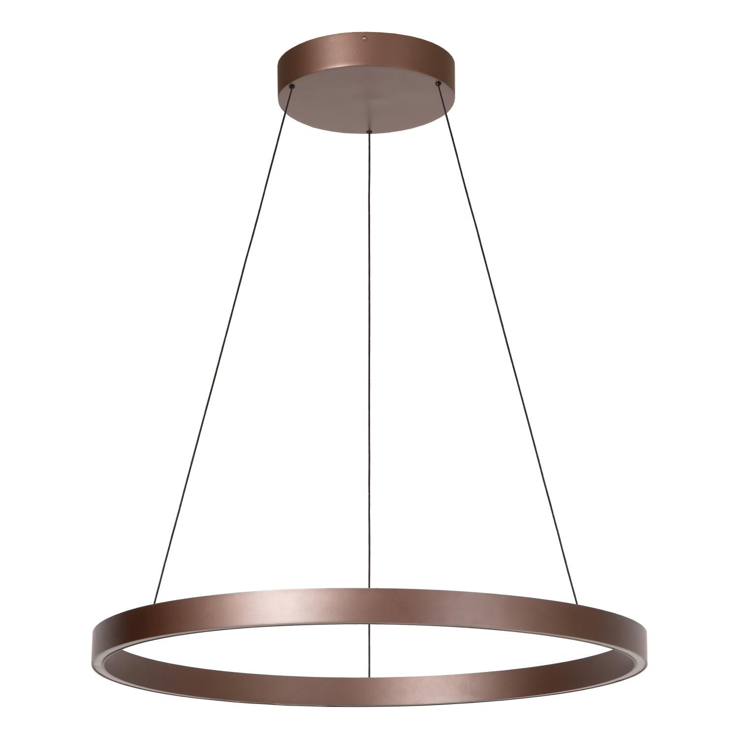 Lucide LIANE - Hanglamp - Ø 80 cm - LED Dimb. - CCT - 2x36W 2700K/4000K - Geschikt voor vide en hoge plafonds - Roest bruin | Vibes - KwaliteitWonen.nl