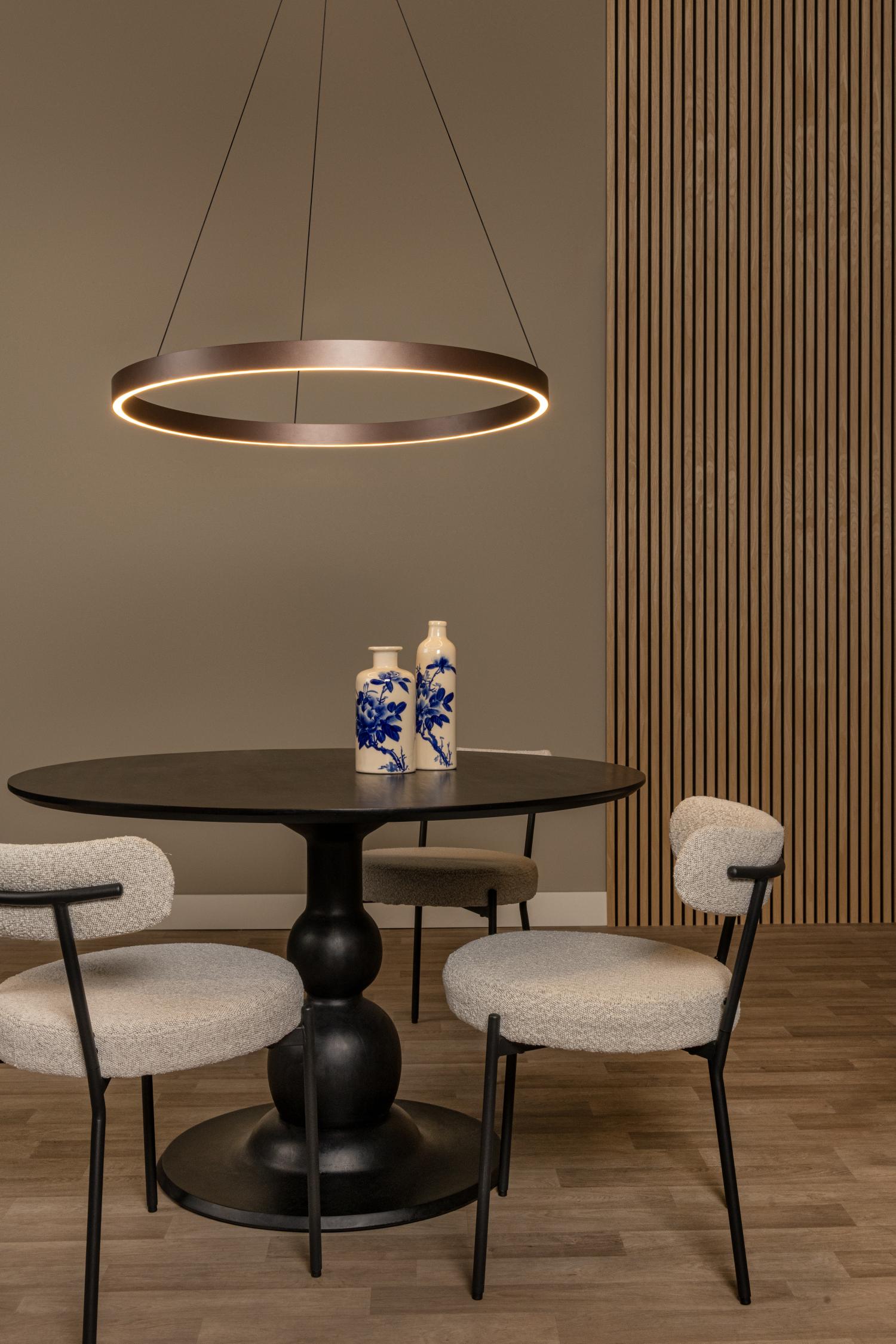 Lucide LIANE - Hanglamp - Ø 80 cm - LED Dimb. - CCT - 2x36W 2700K/4000K - Geschikt voor vide en hoge plafonds - Roest bruin | Vibes - KwaliteitWonen.nl
