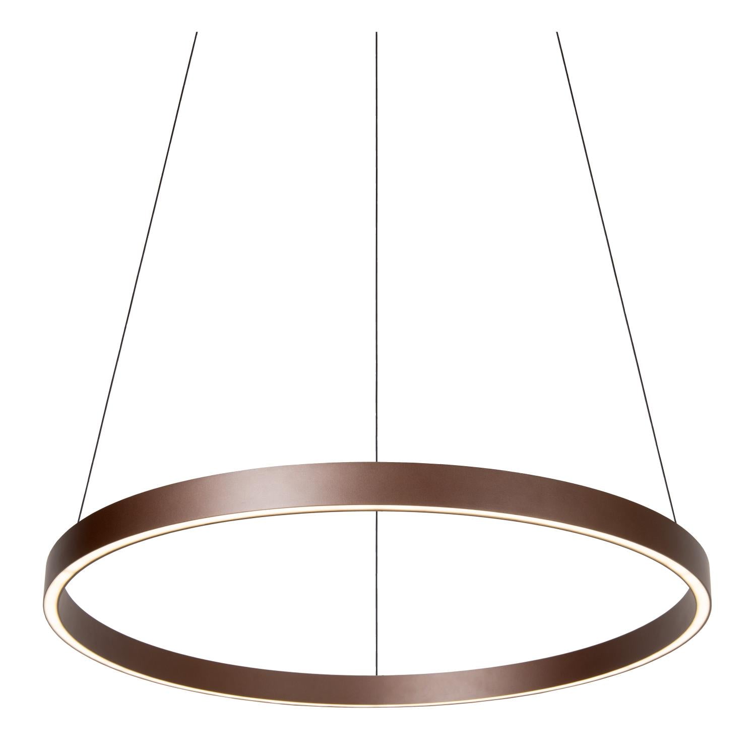 Lucide LIANE - Hanglamp - Ø 80 cm - LED Dimb. - CCT - 2x36W 2700K/4000K - Geschikt voor vide en hoge plafonds - Roest bruin | Vibes - KwaliteitWonen.nl