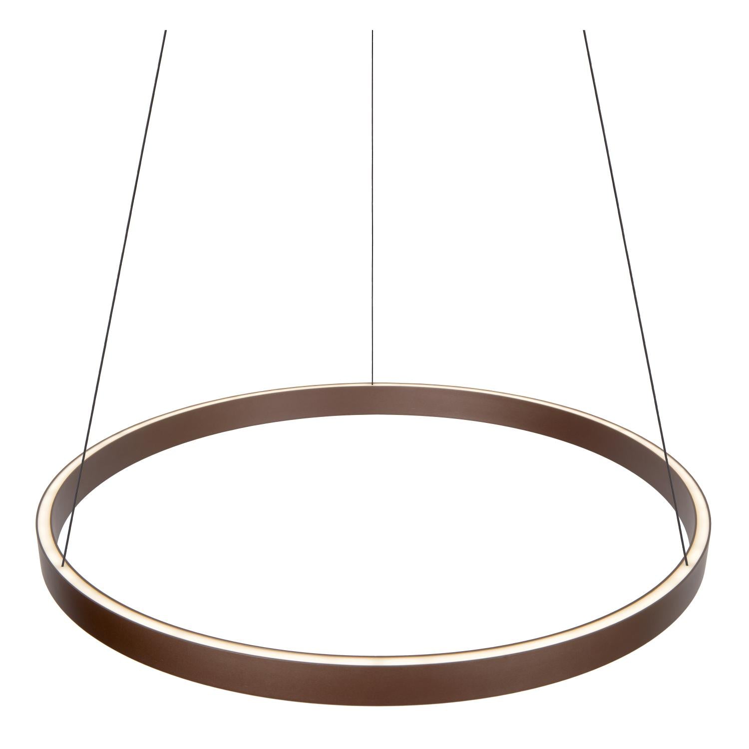 Lucide LIANE - Hanglamp - Ø 80 cm - LED Dimb. - CCT - 2x36W 2700K/4000K - Geschikt voor vide en hoge plafonds - Roest bruin | Vibes - KwaliteitWonen.nl