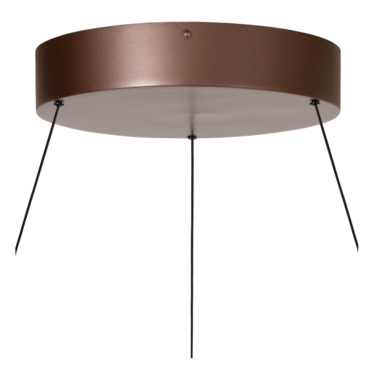 Lucide LIANE - Hanglamp - Ø 80 cm - LED Dimb. - CCT - 2x36W 2700K/4000K - Geschikt voor vide en hoge plafonds - Roest bruin | Vibes - KwaliteitWonen.nl