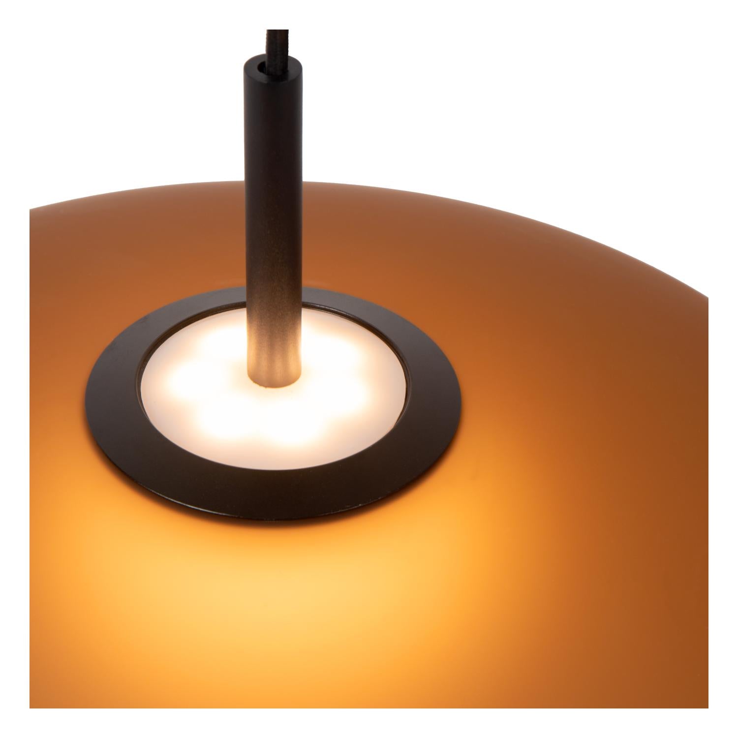 Lucide MENGA - Hanglamp - Ø 40 cm - LED Dimb. - 1x11W 2700K - Amber | Premium - KwaliteitWonen.nl