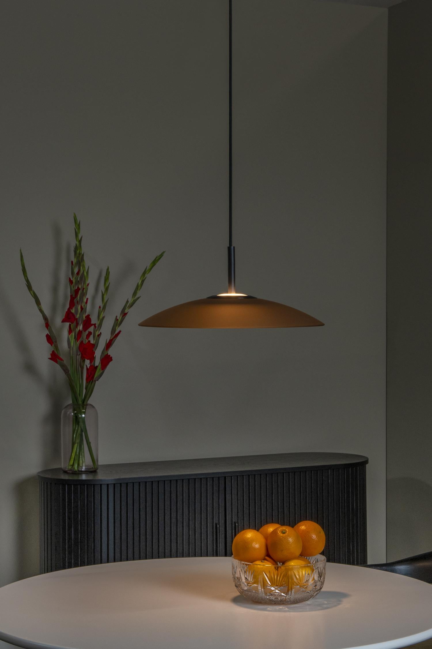 Lucide MENGA - Hanglamp - Ø 40 cm - LED Dimb. - 1x11W 2700K - Amber | Premium - KwaliteitWonen.nl