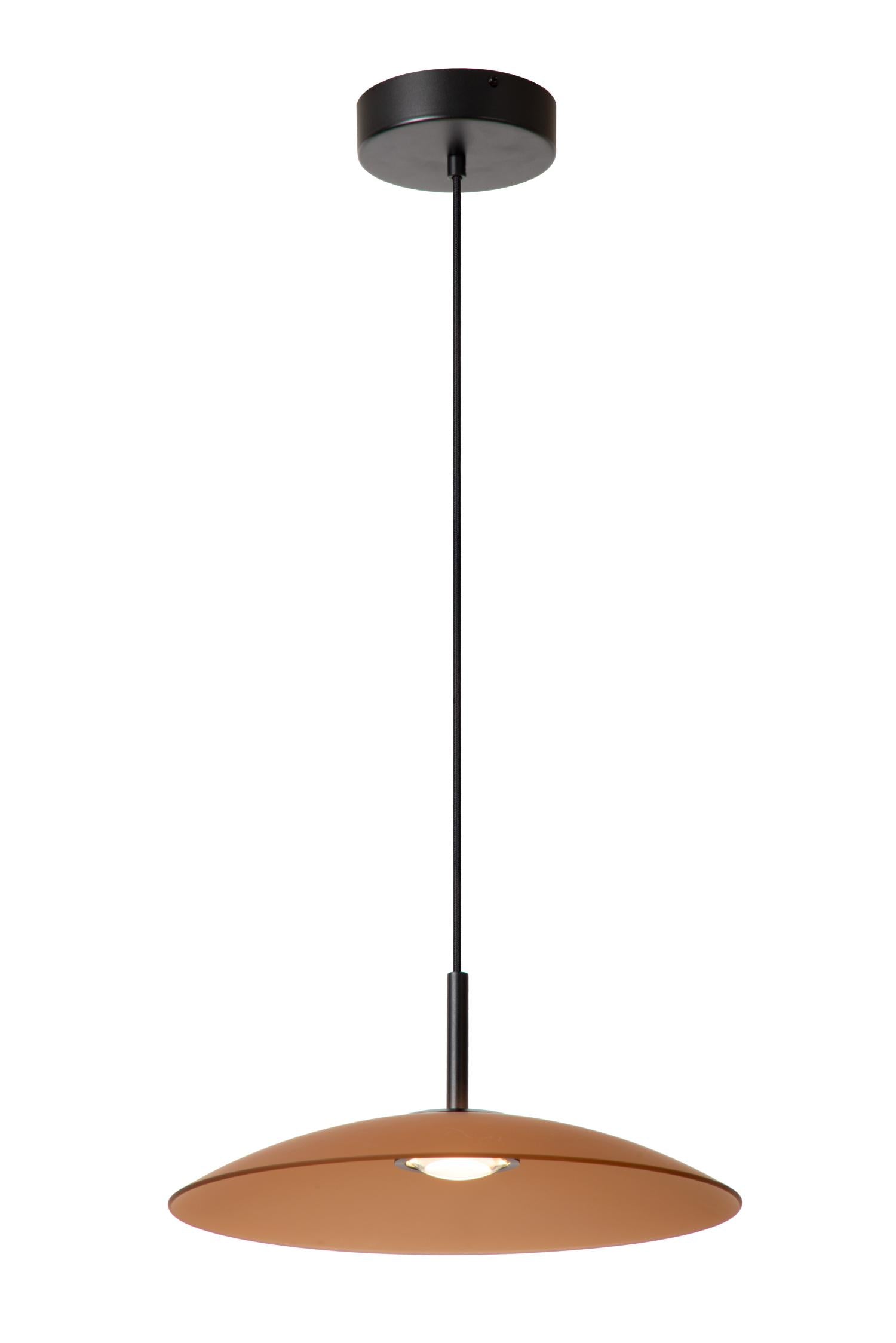 Lucide MENGA - Hanglamp - Ø 40 cm - LED Dimb. - 1x11W 2700K - Amber | Premium - KwaliteitWonen.nl