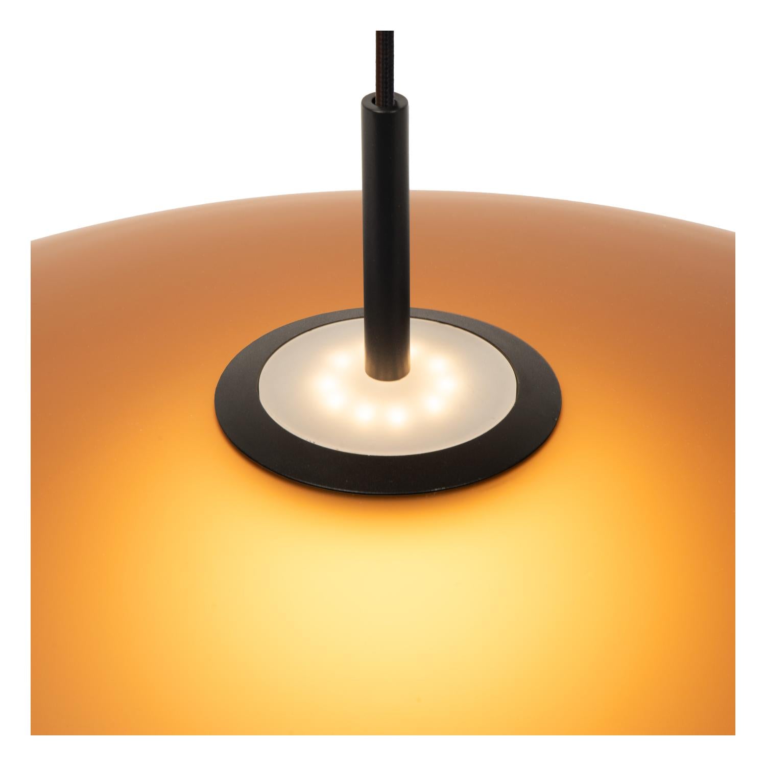 Lucide MENGA - Hanglamp - Ø 60 cm - LED Dimb. - 1x18,6W 2700K - Amber | Premium - KwaliteitWonen.nl