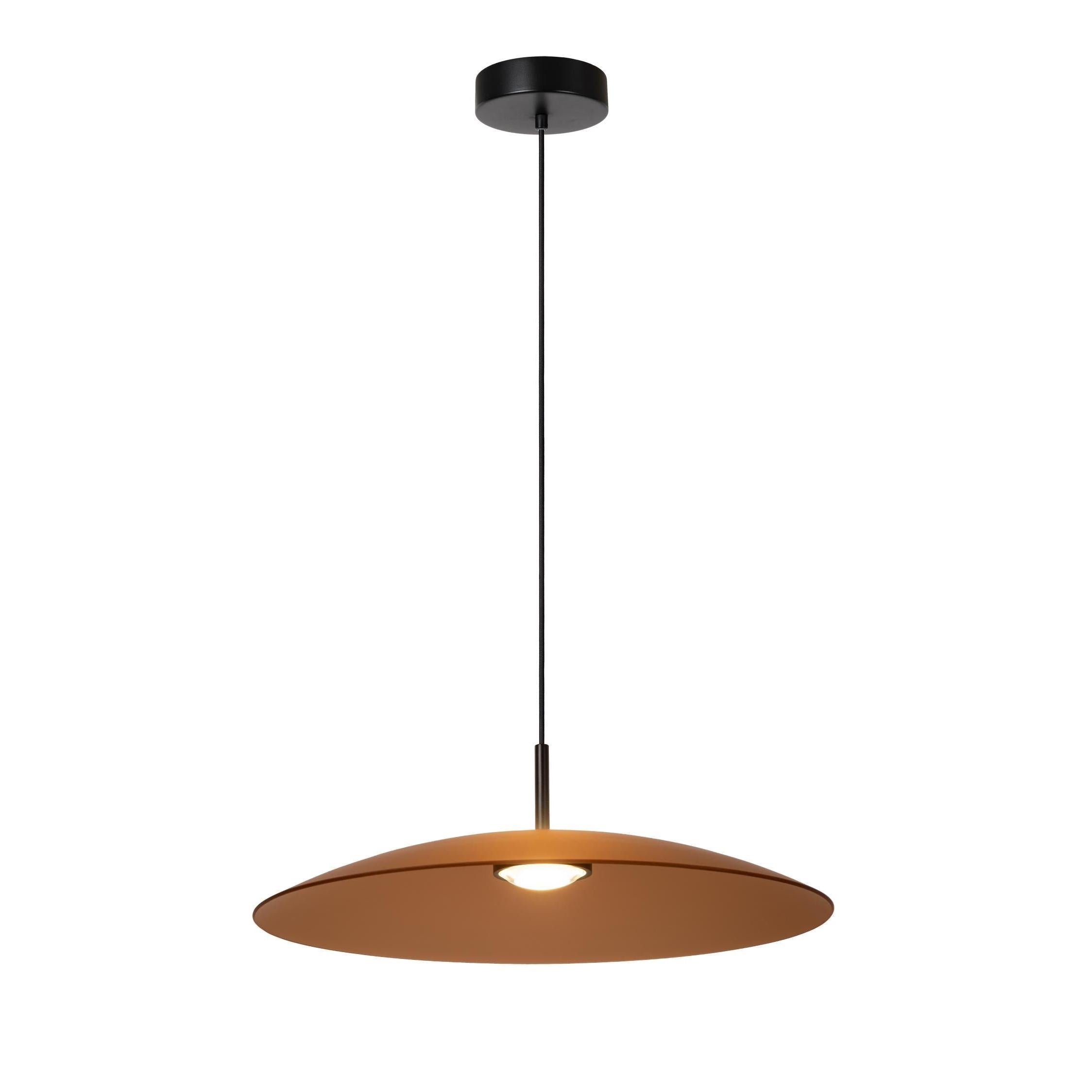 Lucide MENGA - Hanglamp - Ø 60 cm - LED Dimb. - 1x18,6W 2700K - Amber | Premium - KwaliteitWonen.nl
