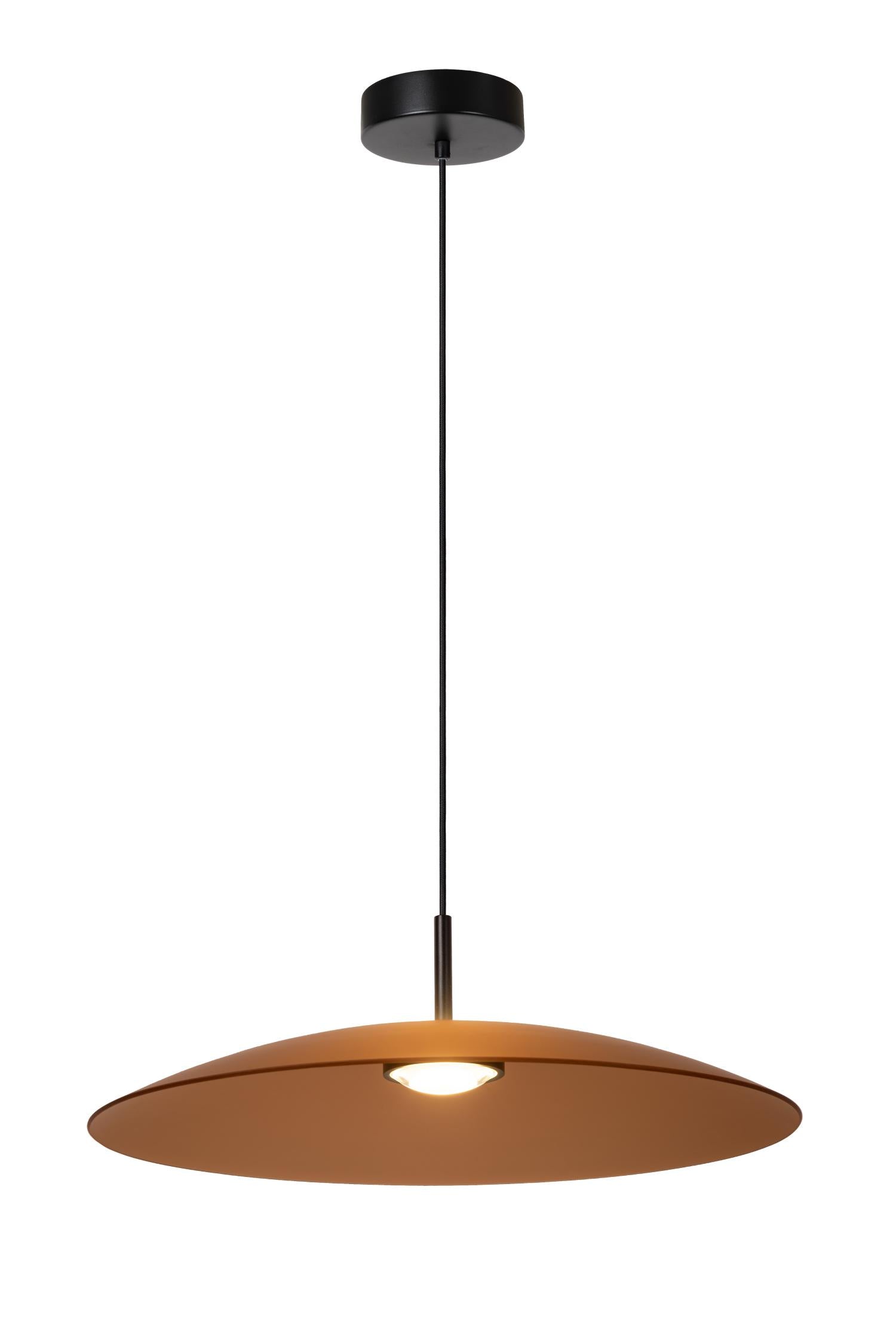 Lucide MENGA - Hanglamp - Ø 60 cm - LED Dimb. - 1x18,6W 2700K - Amber | Premium - KwaliteitWonen.nl