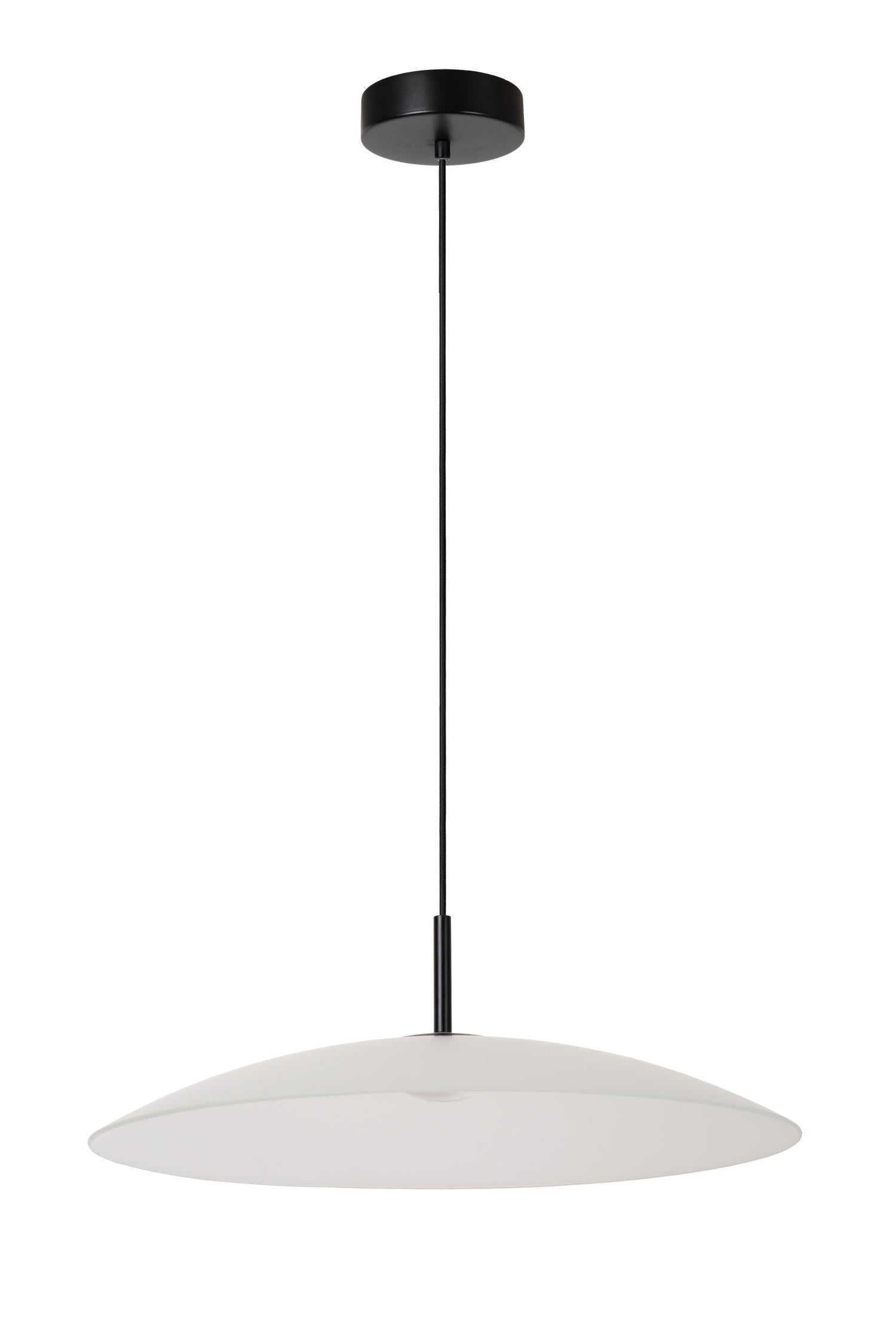 Lucide MENGA - Hanglamp - Ø 60 cm - LED Dimb. - 1x18,6W 2700K - Opaal | Premium - KwaliteitWonen.nl