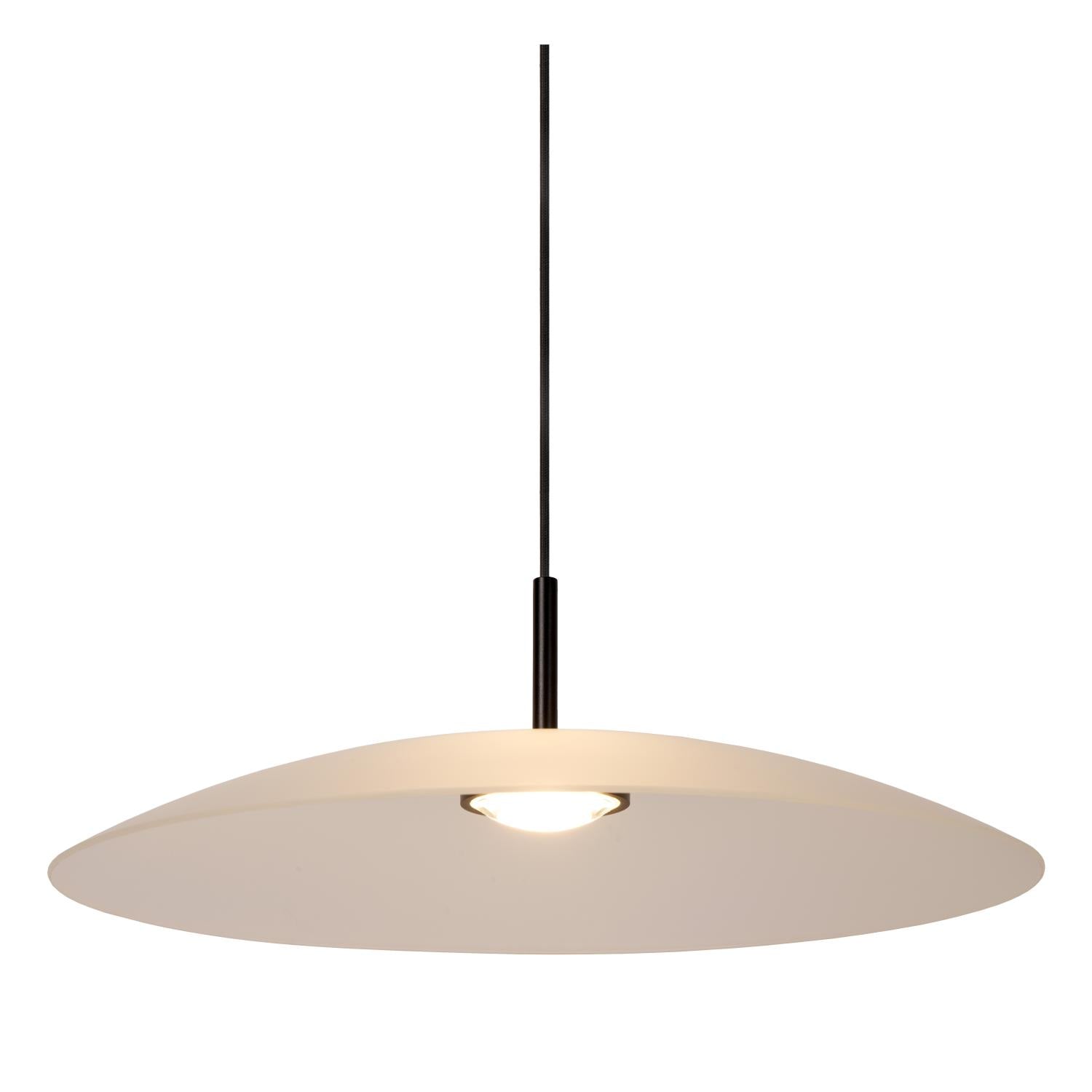 Lucide MENGA - Hanglamp - Ø 60 cm - LED Dimb. - 1x18,6W 2700K - Opaal | Premium - KwaliteitWonen.nl