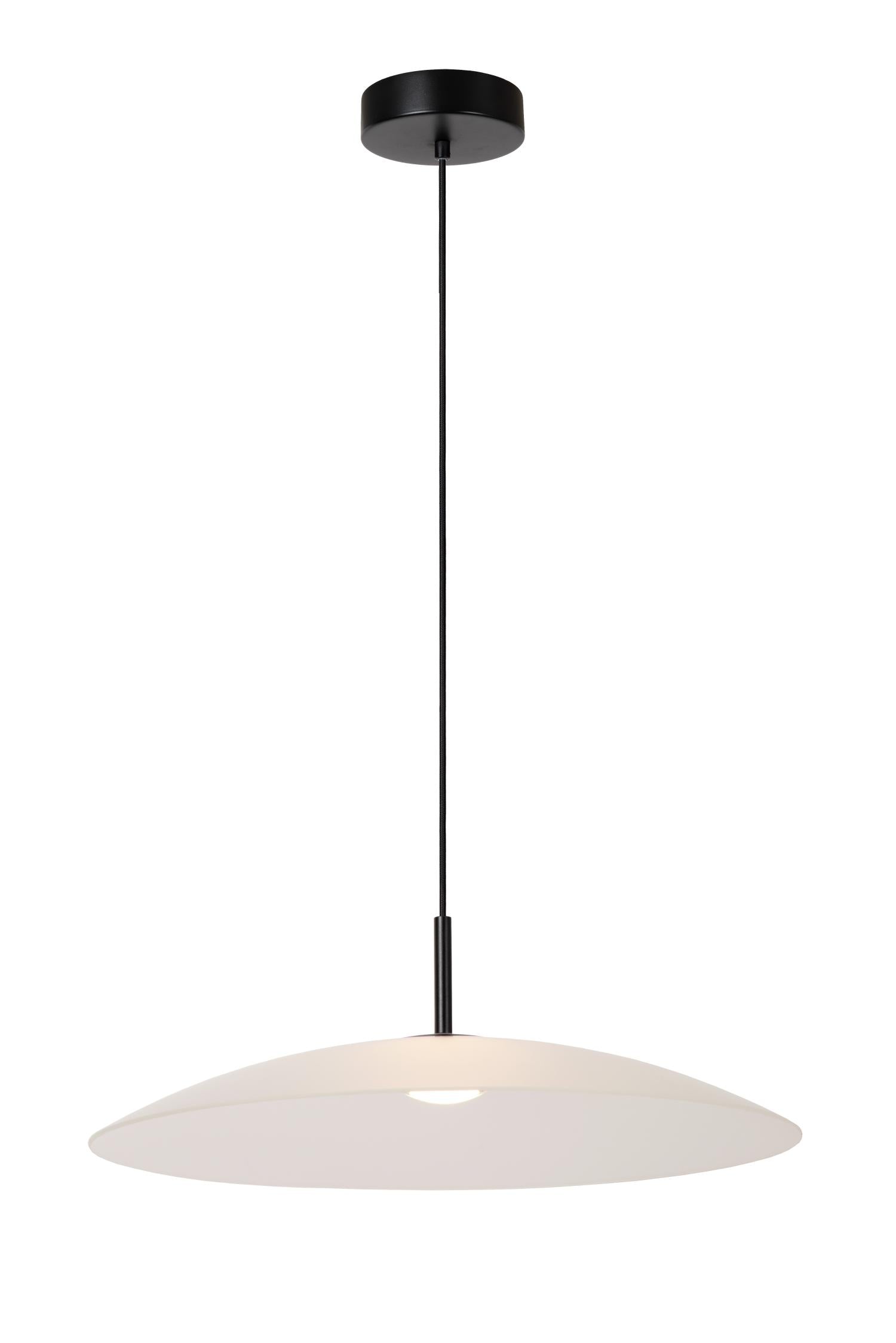 Lucide MENGA - Hanglamp - Ø 60 cm - LED Dimb. - 1x18,6W 2700K - Opaal | Premium - KwaliteitWonen.nl