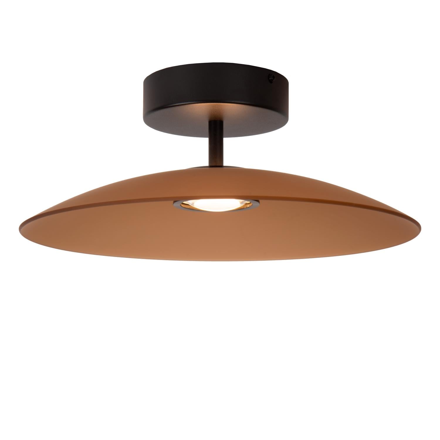 Lucide MENGA - Plafonnière - Ø 40 cm - LED Dimb. - 1x11W 2700K - Amber | Premium - KwaliteitWonen.nl