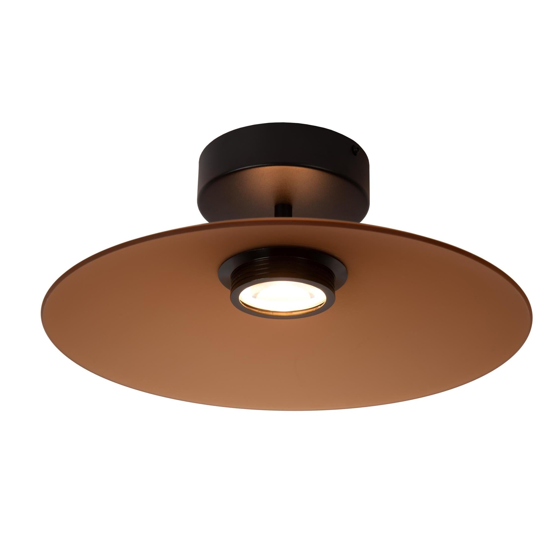 Lucide MENGA - Plafonnière - Ø 40 cm - LED Dimb. - 1x11W 2700K - Amber | Premium - KwaliteitWonen.nl