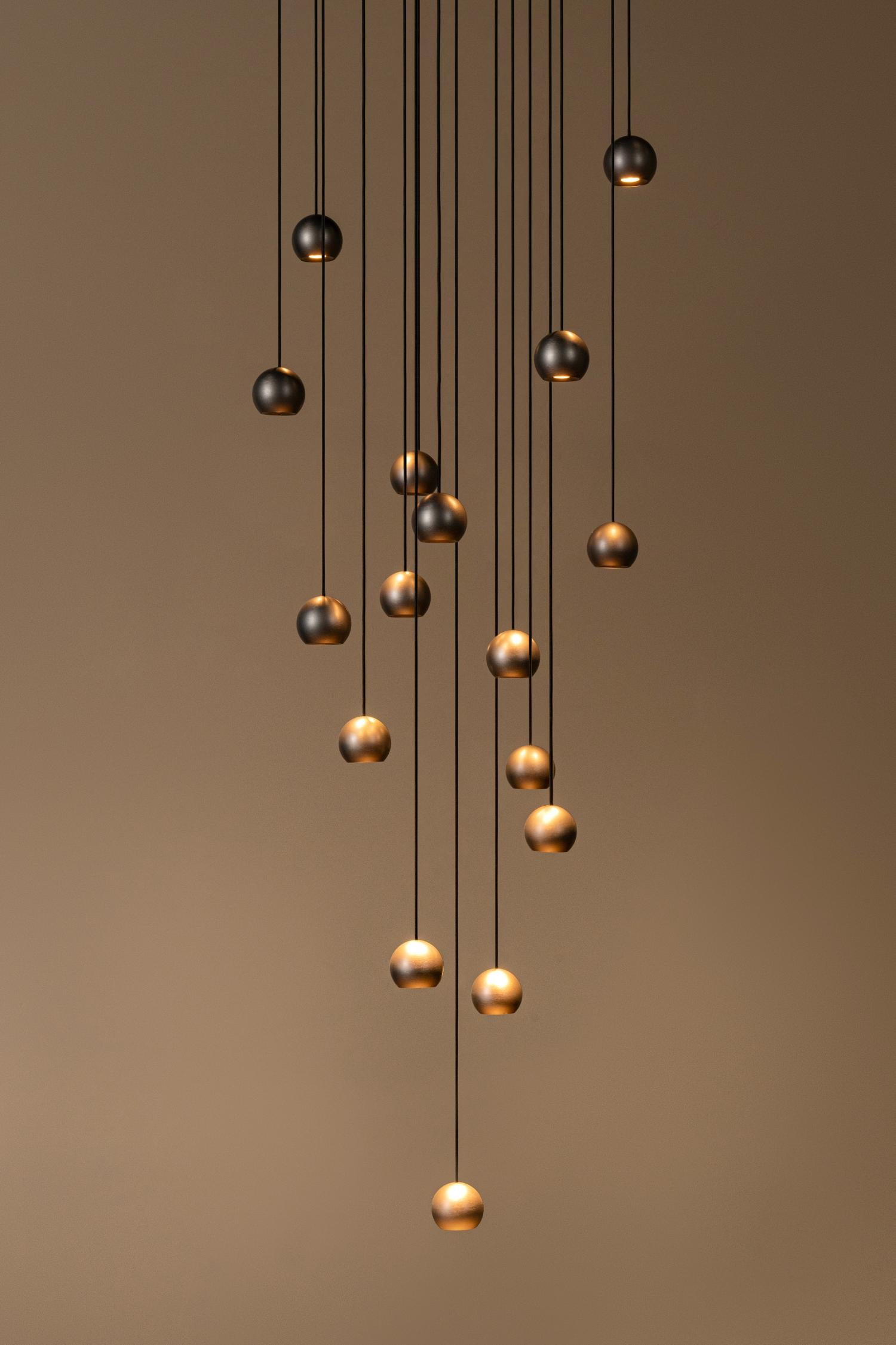 Lucide MONTANA - Hanglamp - LED Dimb. - CCT - 16x5,7W 2700K/4000K - Geschikt voor vide en hoge plafonds - Koffie | Premium - KwaliteitWonen.nl