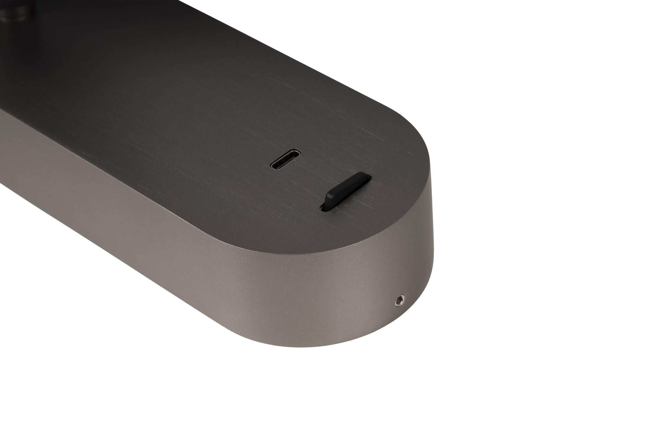 Lucide MONTANA - Wandlamp - LED - CCT - 1x6,3W 2700K/4000K - Met USB oplaadpunt - Grijs ijzer | Premium - KwaliteitWonen.nl