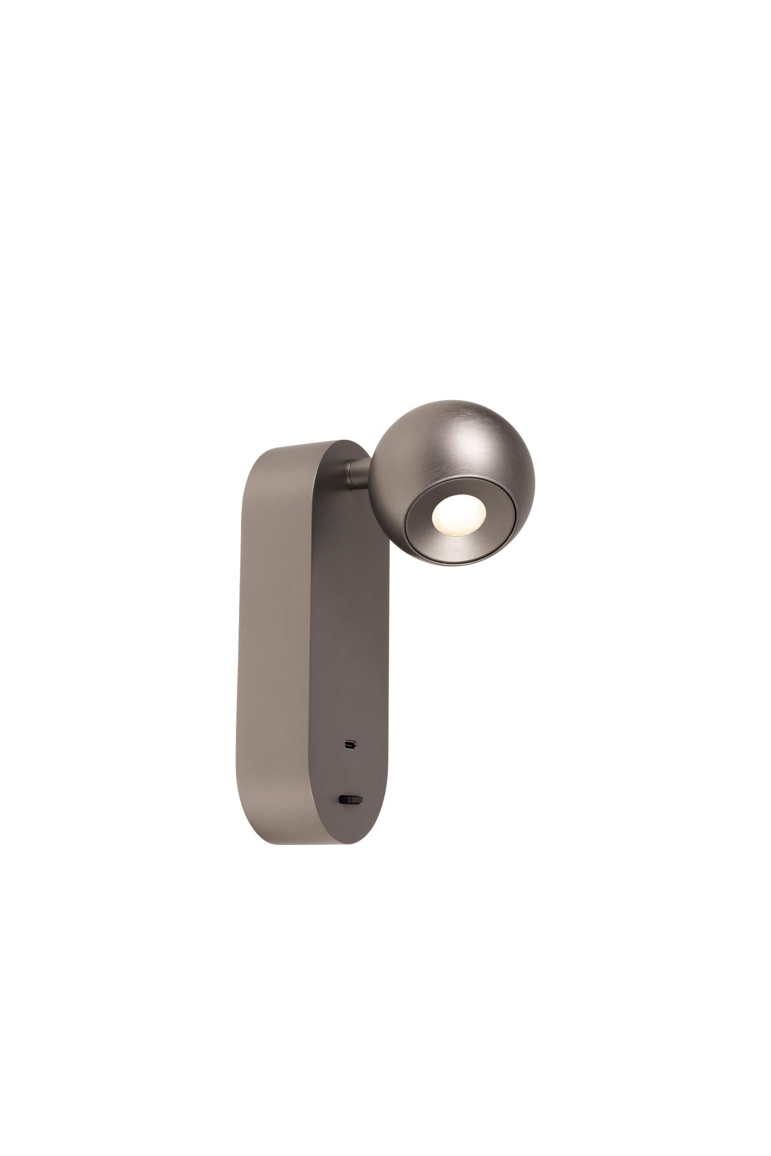 Lucide MONTANA - Wandlamp - LED - CCT - 1x6,3W 2700K/4000K - Met USB oplaadpunt - Grijs ijzer | Premium - KwaliteitWonen.nl