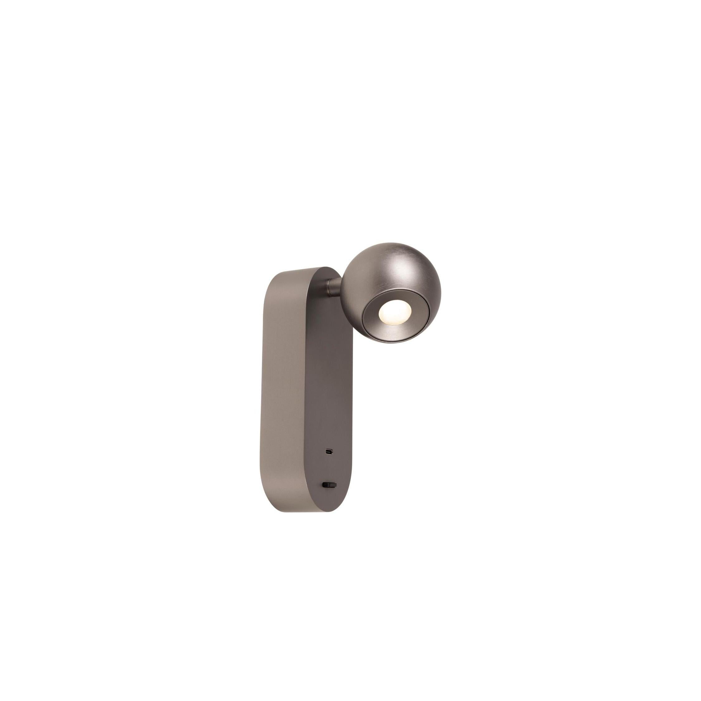 Lucide MONTANA - Wandlamp - LED - CCT - 1x6,3W 2700K/4000K - Met USB oplaadpunt - Grijs ijzer | Premium - KwaliteitWonen.nl