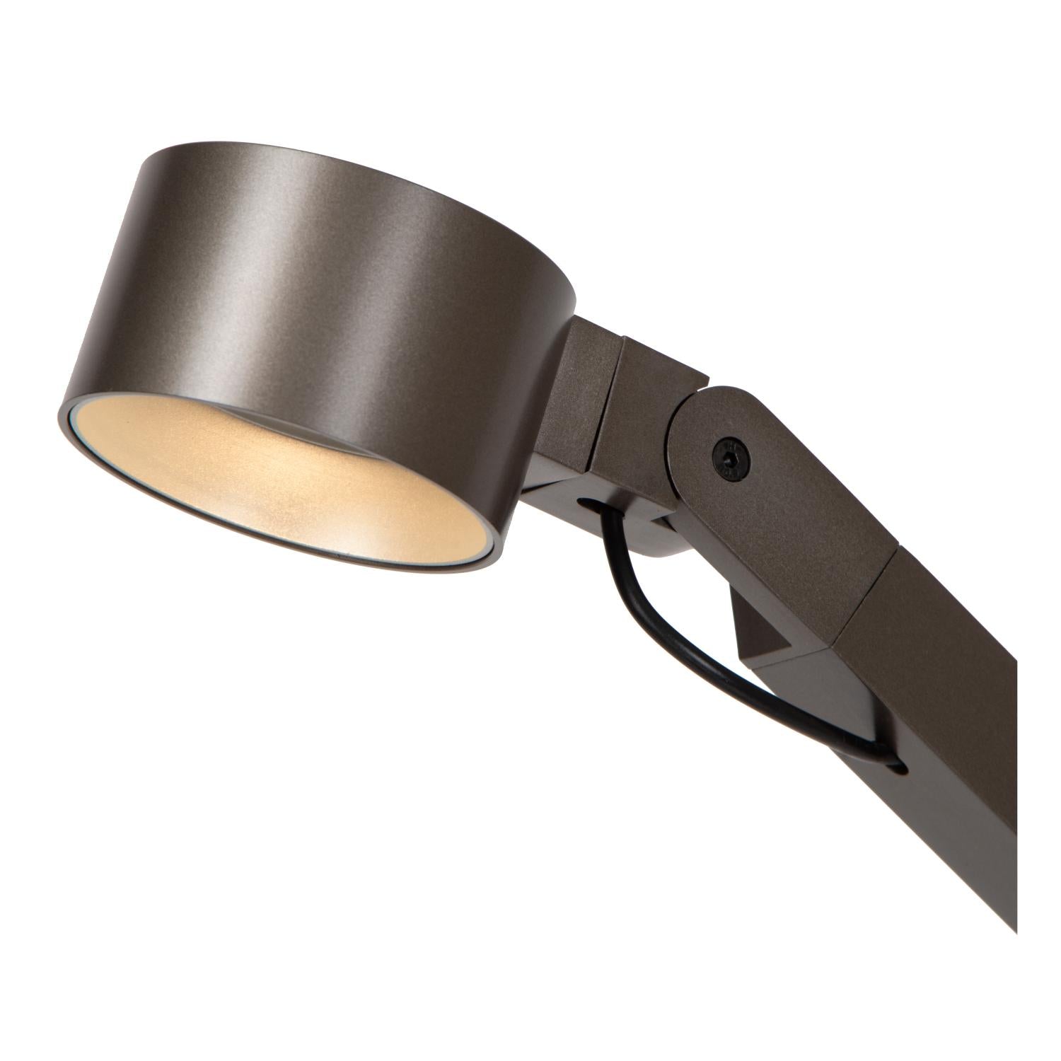 Lucide OGDEN - Bureaulamp - LED 3 StepDim - 1x7W 3000K - Grijs ijzer | Premium - KwaliteitWonen.nl