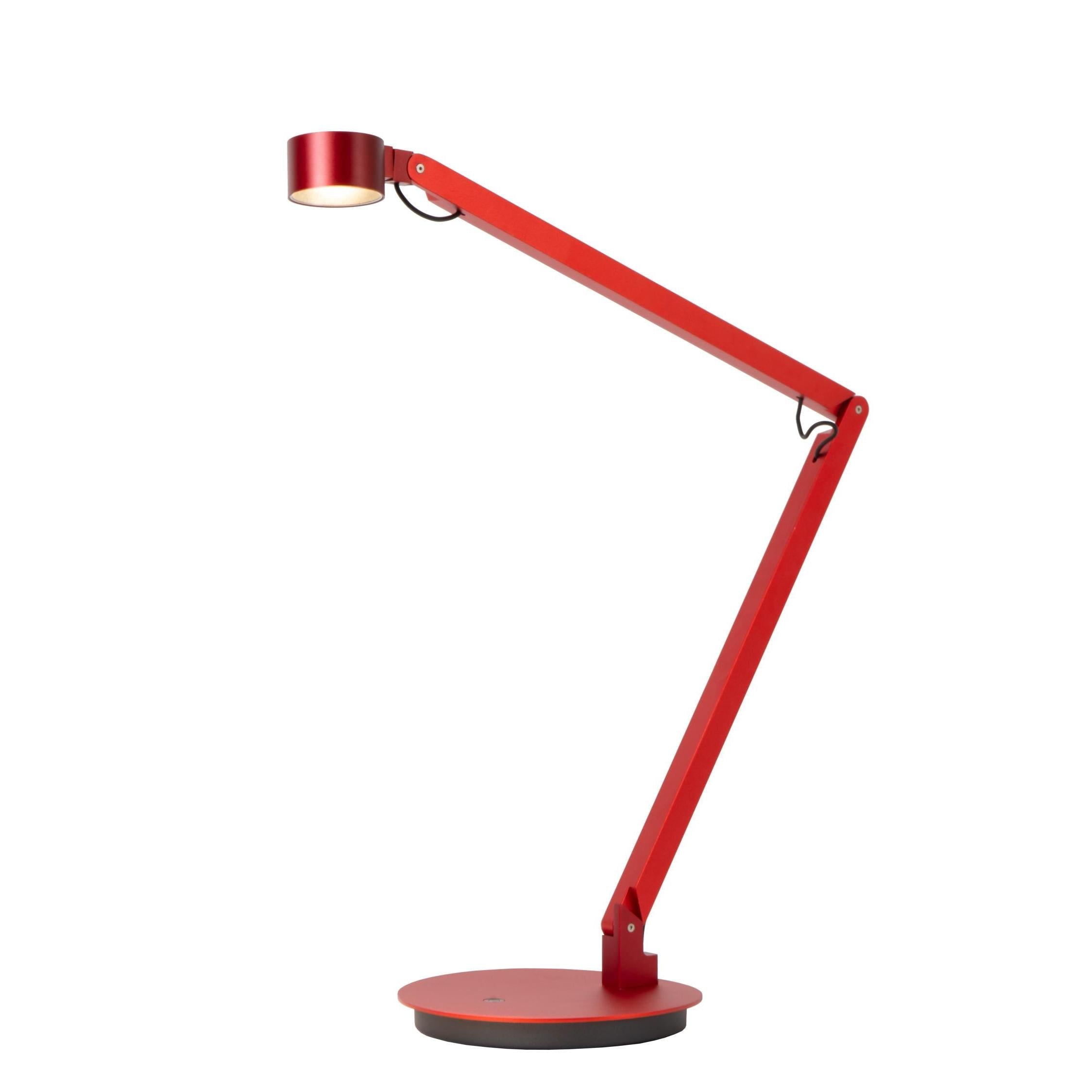 Lucide OGDEN - Bureaulamp - LED 3 StepDim - 1x7W 3000K - Rood | Premium - KwaliteitWonen.nl