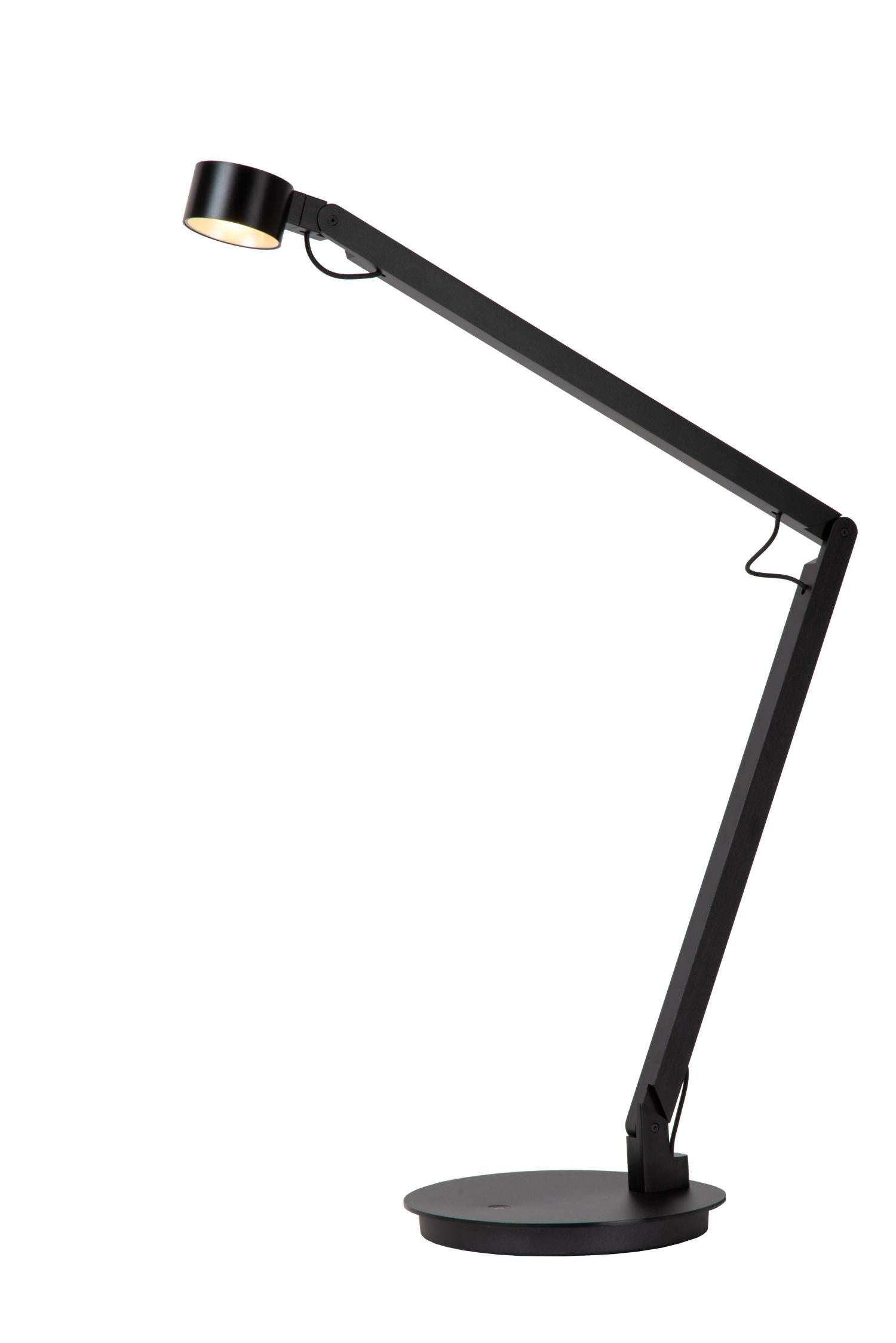 Lucide OGDEN - Bureaulamp - LED 3 StepDim - 1x7W 3000K - Zwart | Premium - KwaliteitWonen.nl