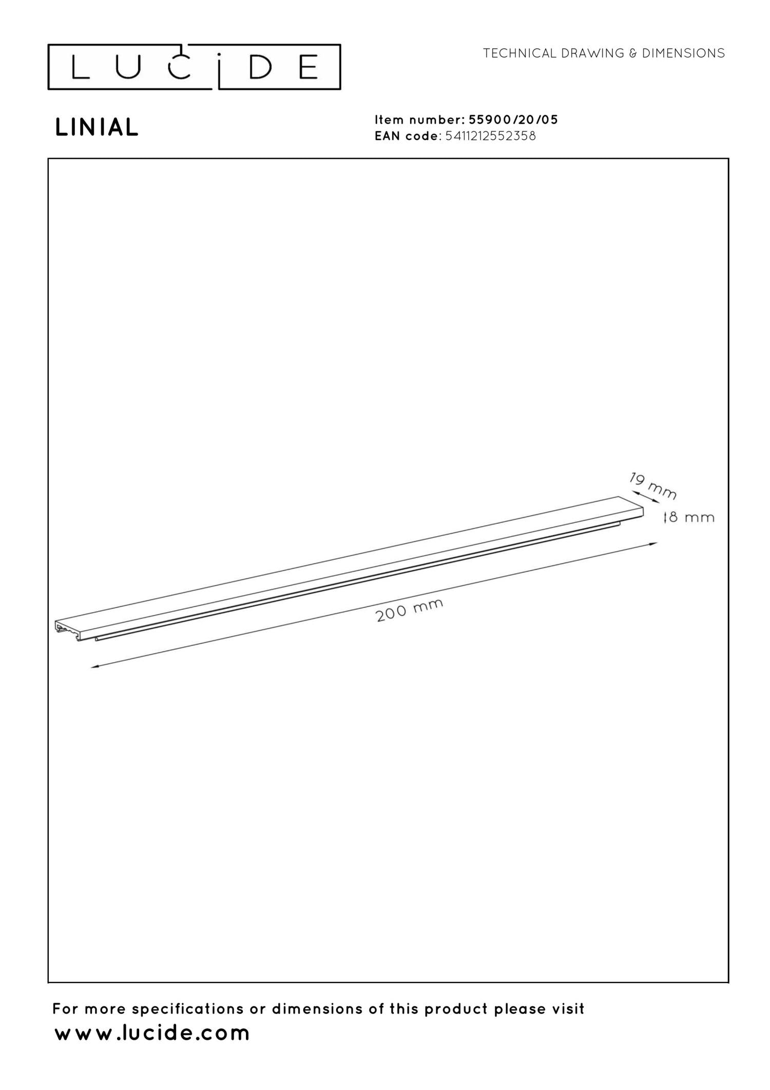 Lucide Premium LINIAL Afdekplaat/cover- 1-fase Railsysteem / Railverlichting - Smart - 48V Track - 20 CM - Champagne - KwaliteitWonen.nl
