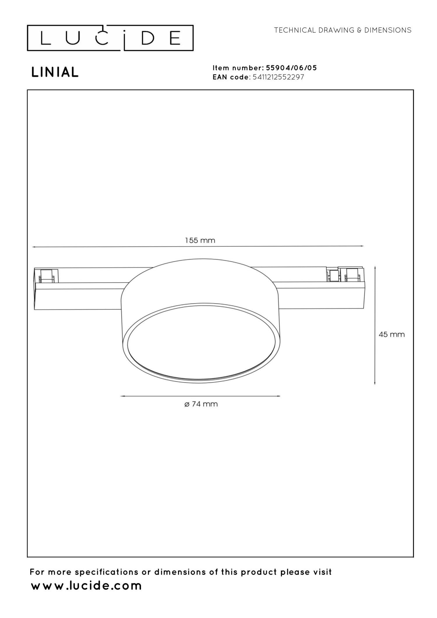 Lucide Premium LINIAL FIXT Railspot - 1-fase Railsysteem / Smart Railverlichting - Smart - 48V Track - 1xLED - Champagne - KwaliteitWonen.nl