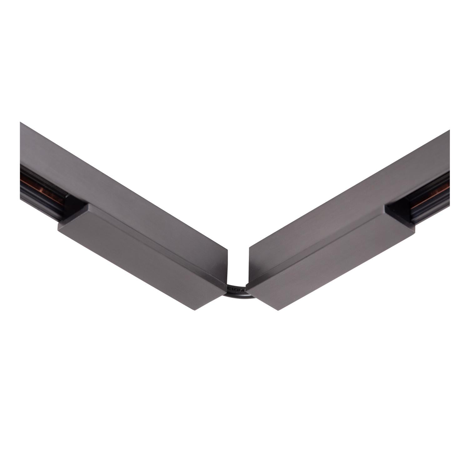 Lucide Premium LINIAL Flexibel -koppelstuk - 1-fase Railsysteem / Railverlichting - Smart - 48V Track - Mat Zwart Chroom - KwaliteitWonen.nl