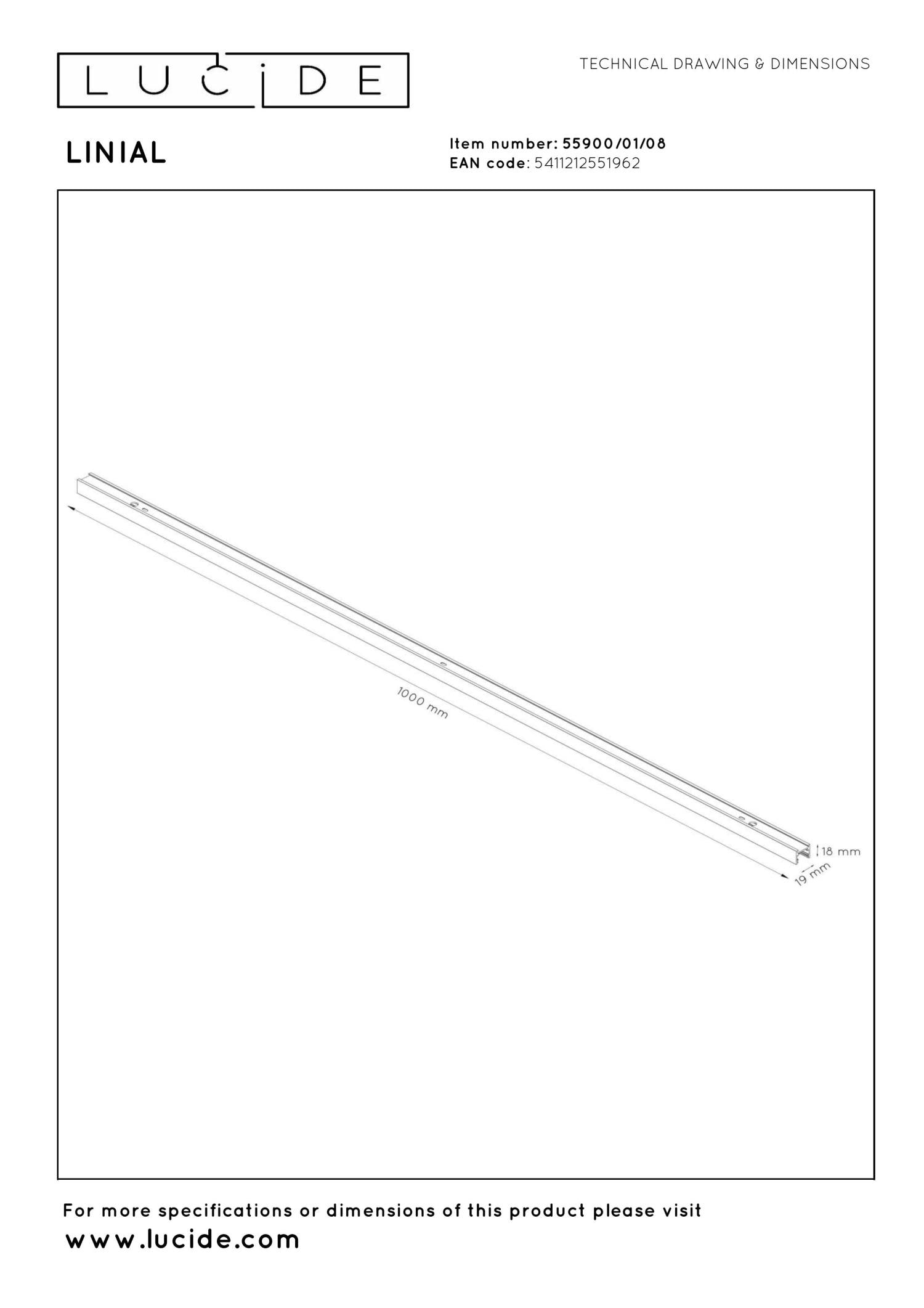 Lucide Premium LINIAL Opbouwrail - 1 fase Railsysteem / Railverlichting - Smart - 48V Track - 1 meter- Mat Zwart Chroom - KwaliteitWonen.nl
