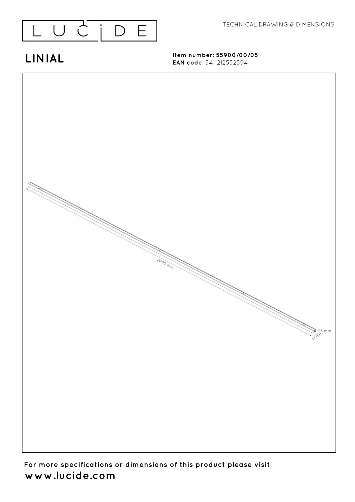 Lucide Premium LINIAL Opbouwrail - 1 fase Railsysteem / Railverlichting - Smart - 48V Track - 2 meter- Champagne - KwaliteitWonen.nl