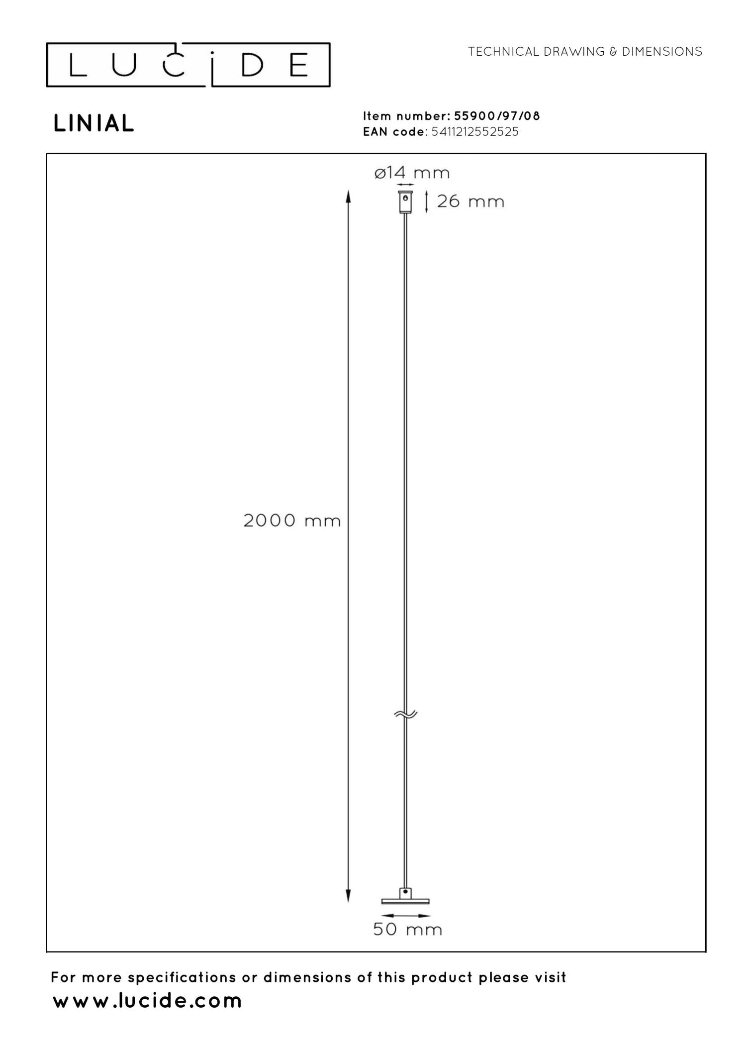 Lucide Premium LINIAL Ophangkabel - 1-fase Railsysteem / Railverlichting - Smart - 48V Track - Mat Zwart Chroom - KwaliteitWonen.nl