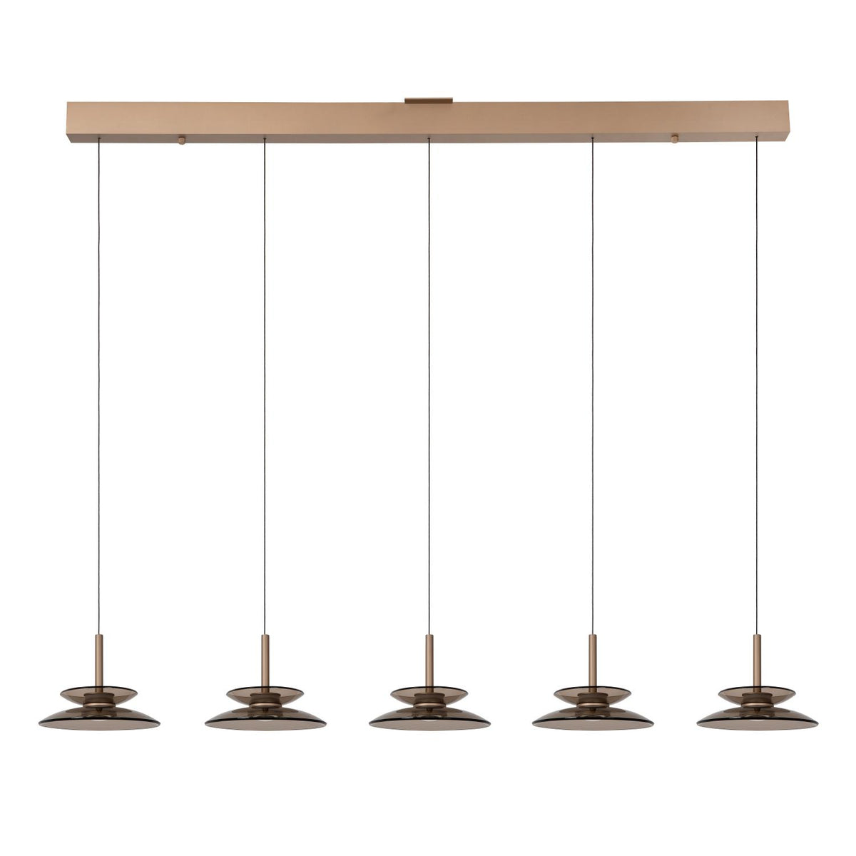 Lucide SANTIAGO - Hanglamp - LED Dimb. - CCT - 5x10W 2700K/4000K - Amber | Premium - KwaliteitWonen.nl
