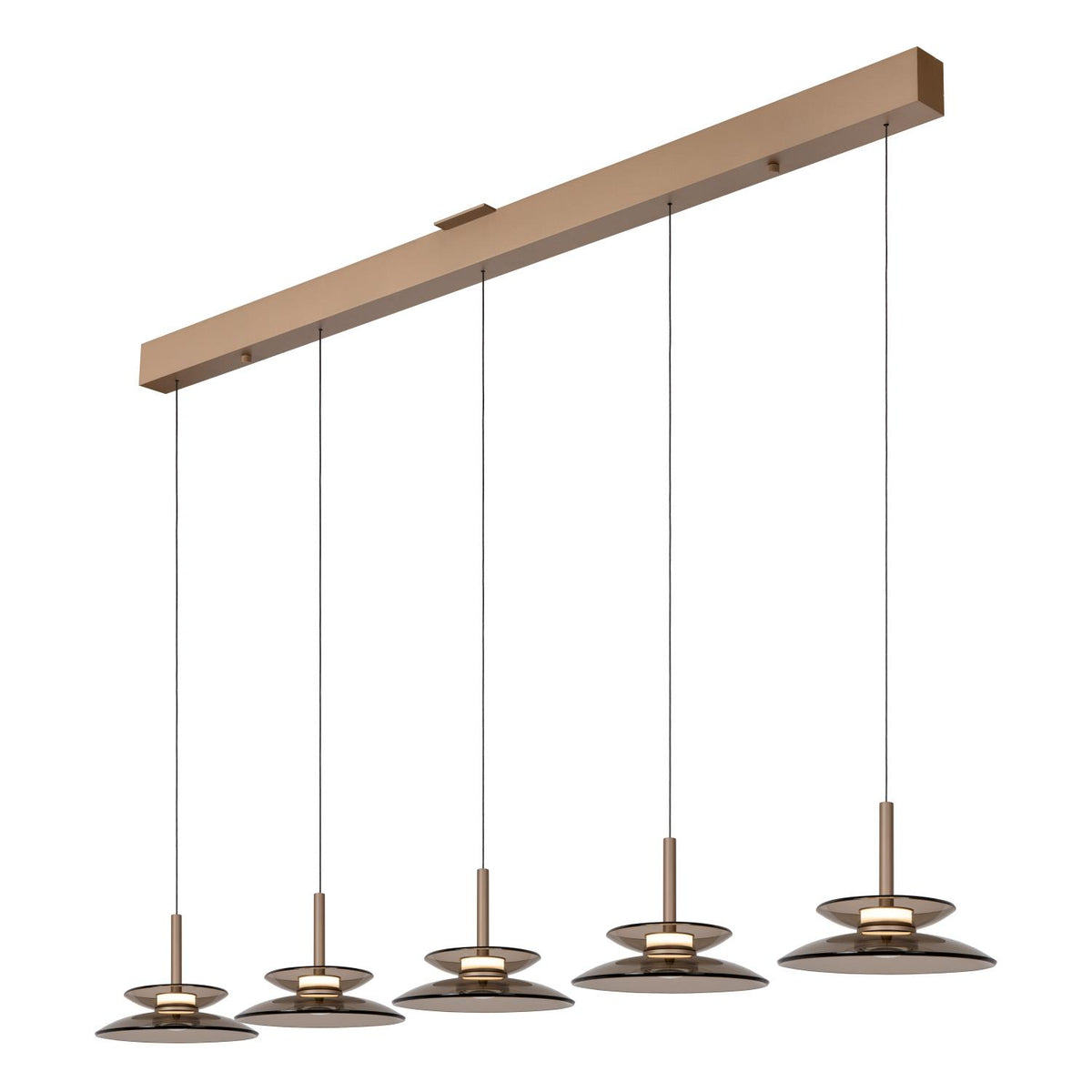 Lucide SANTIAGO - Hanglamp - LED Dimb. - CCT - 5x10W 2700K/4000K - Amber | Premium - KwaliteitWonen.nl