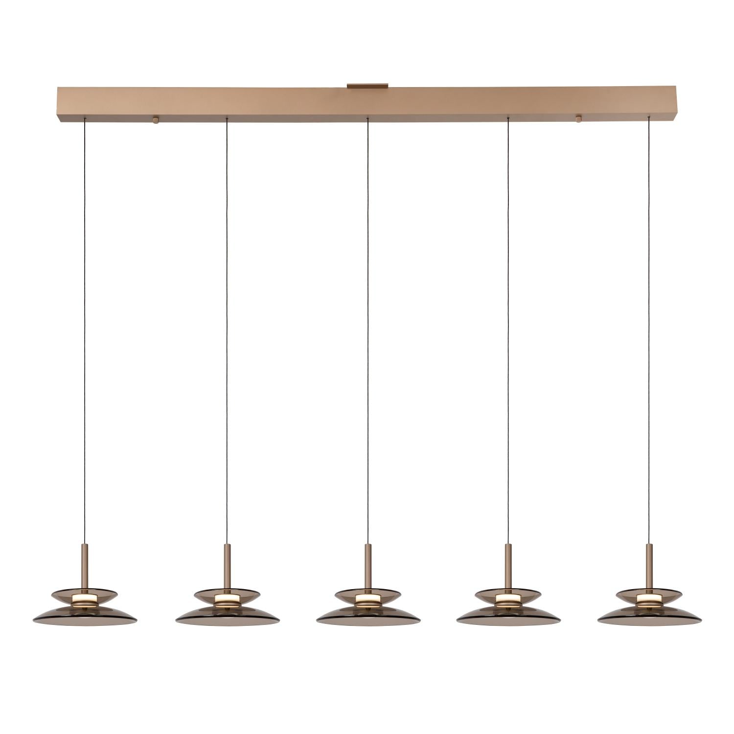 Lucide SANTIAGO - Hanglamp - LED Dimb. - CCT - 5x10W 2700K/4000K - Amber | Premium - KwaliteitWonen.nl