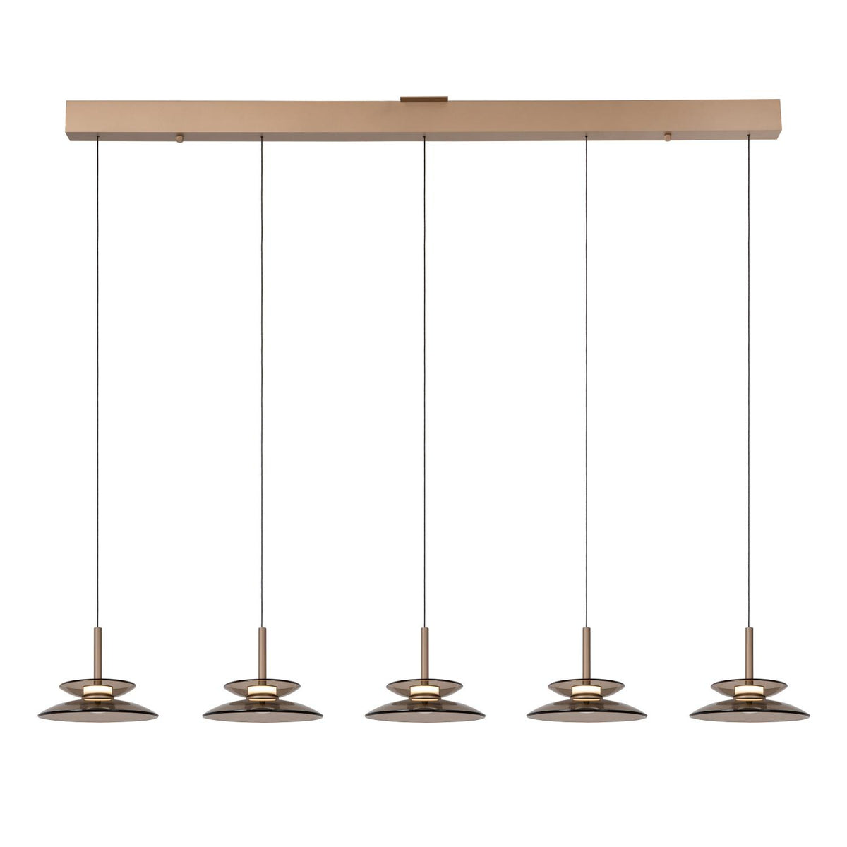Lucide SANTIAGO - Hanglamp - LED Dimb. - CCT - 5x10W 2700K/4000K - Amber | Premium - KwaliteitWonen.nl