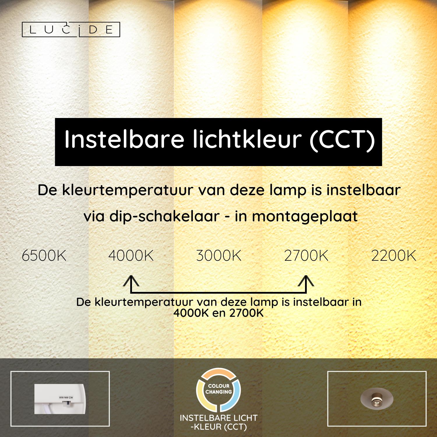 Lucide SANTIAGO - Plafonnière - Ø 23 cm - LED Dimb. - CCT - 1x10W 2700K/4000K - Amber | Premium - KwaliteitWonen.nl