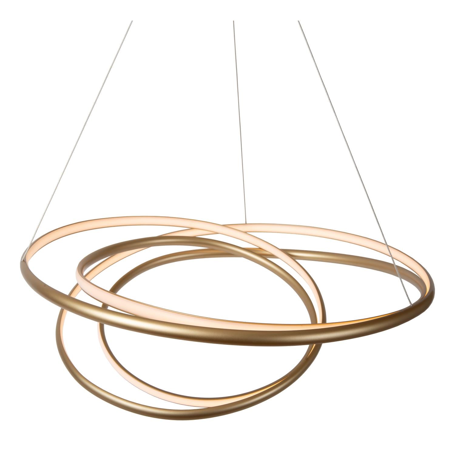 Lucide SARDANA - Hanglamp - Ø 80 cm - LED Dimb. - 1x74W 2700K - Mat Goud / Messing | Premium - KwaliteitWonen.nl