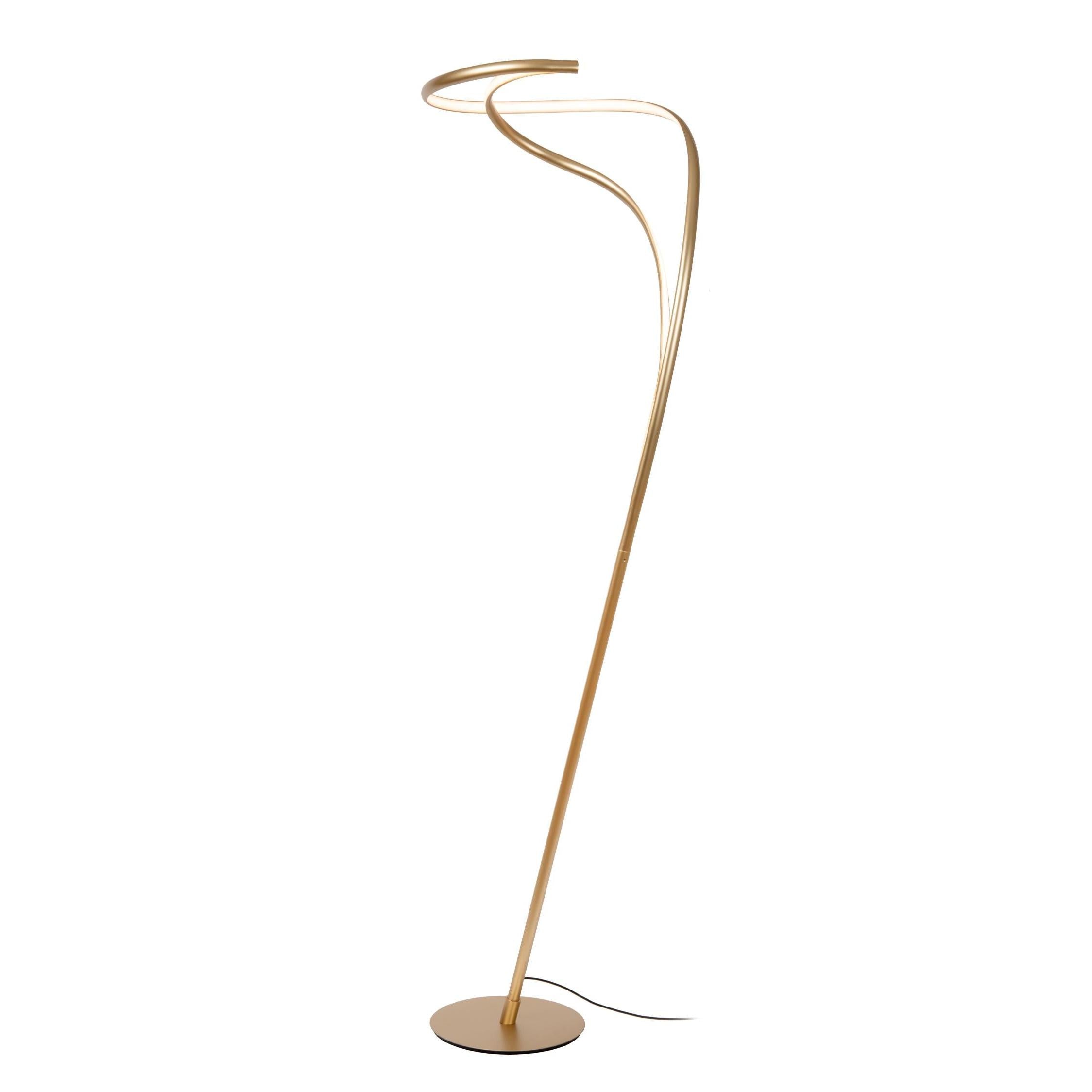 Lucide SARDANA - Vloerlamp - Ø 44 cm - LED Dimb. - 1x28W 2700K - Mat Goud / Messing | Premium - KwaliteitWonen.nl