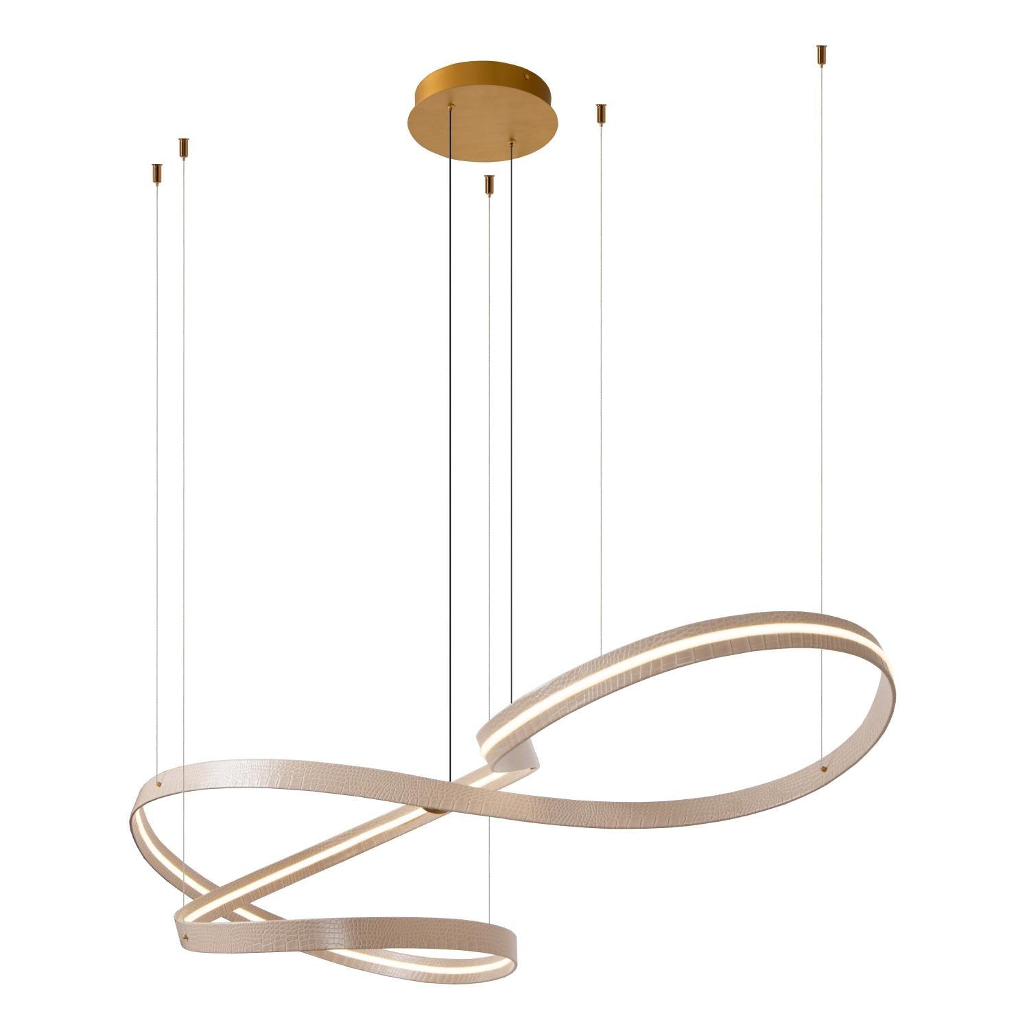 Lucide SLALOM - Hanglamp - LED Dimb. - CCT - 1x80W 2200K/4000K - Beige | Premium - KwaliteitWonen.nl