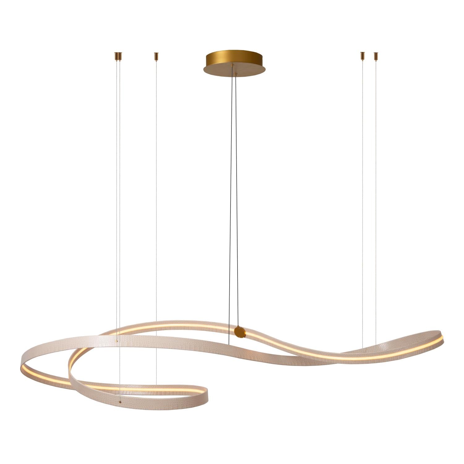 Lucide SLALOM - Hanglamp - LED Dimb. - CCT - 1x80W 2200K/4000K - Beige | Premium - KwaliteitWonen.nl