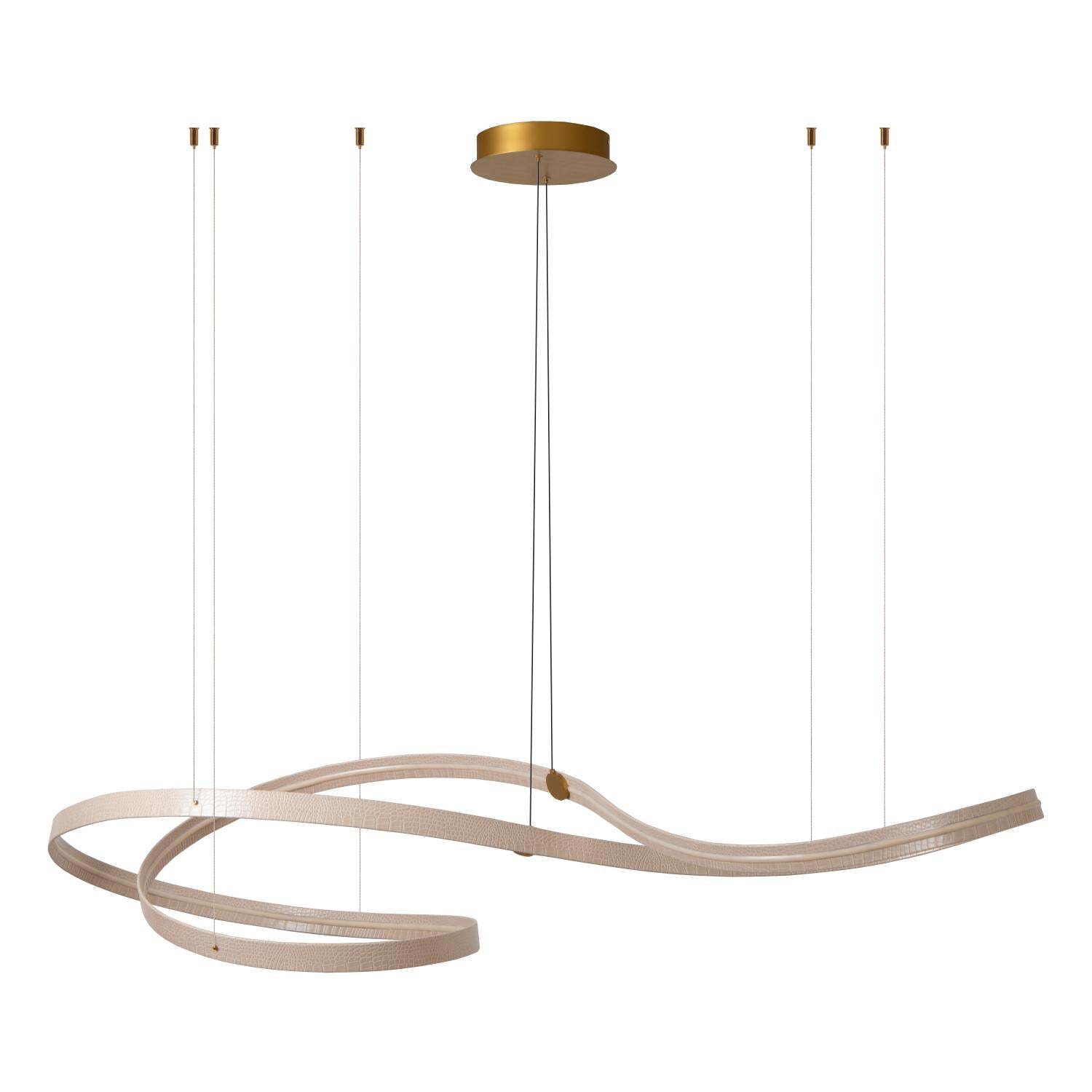 Lucide SLALOM - Hanglamp - LED Dimb. - CCT - 1x80W 2200K/4000K - Beige | Premium - KwaliteitWonen.nl