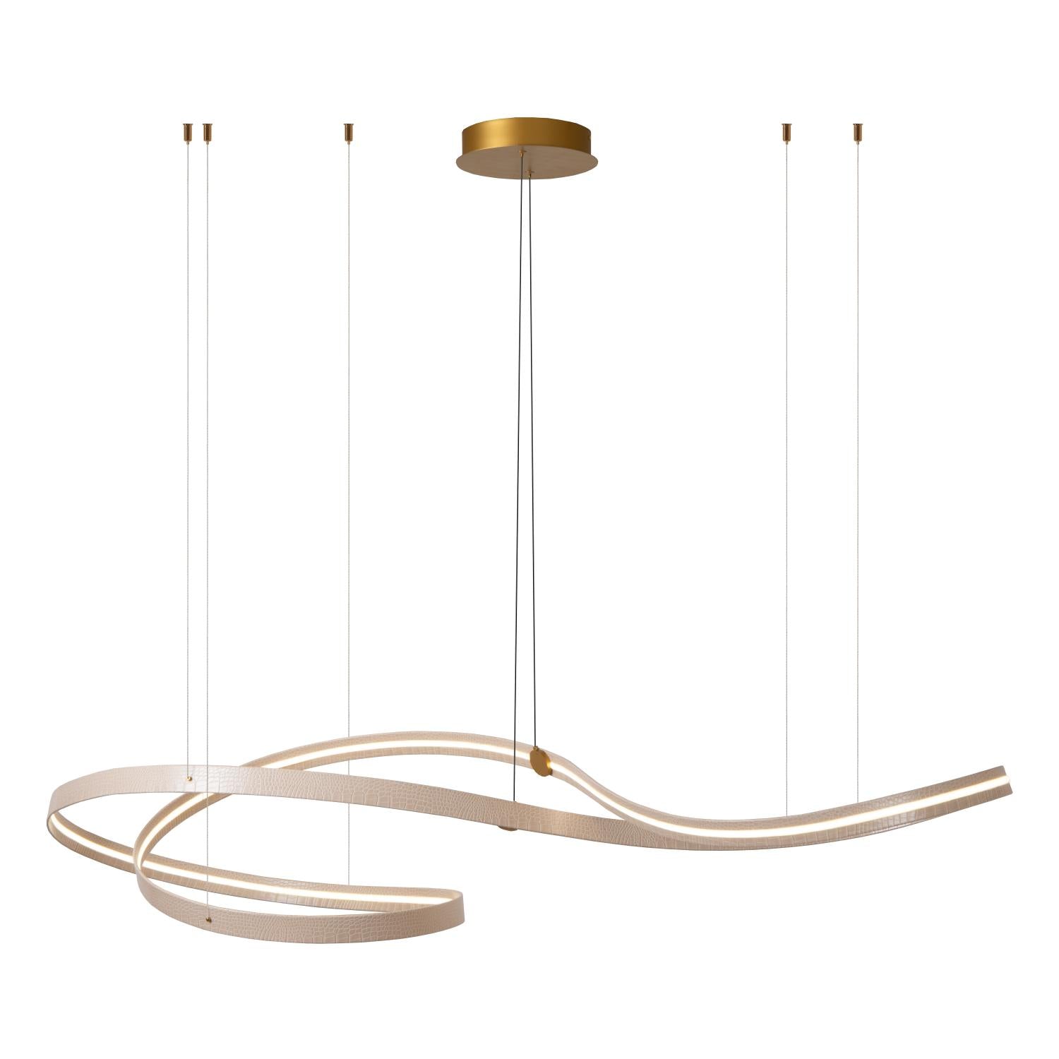 Lucide SLALOM - Hanglamp - LED Dimb. - CCT - 1x80W 2200K/4000K - Beige | Premium - KwaliteitWonen.nl