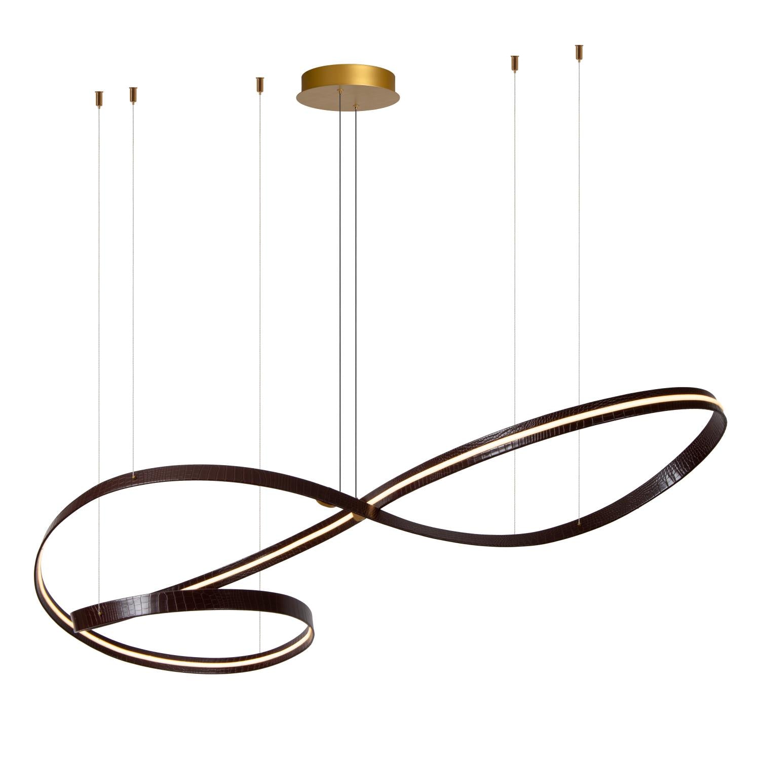 Lucide SLALOM - Hanglamp - LED Dimb. - CCT - 1x80W 2200K/4000K - Koffie | Premium - KwaliteitWonen.nl