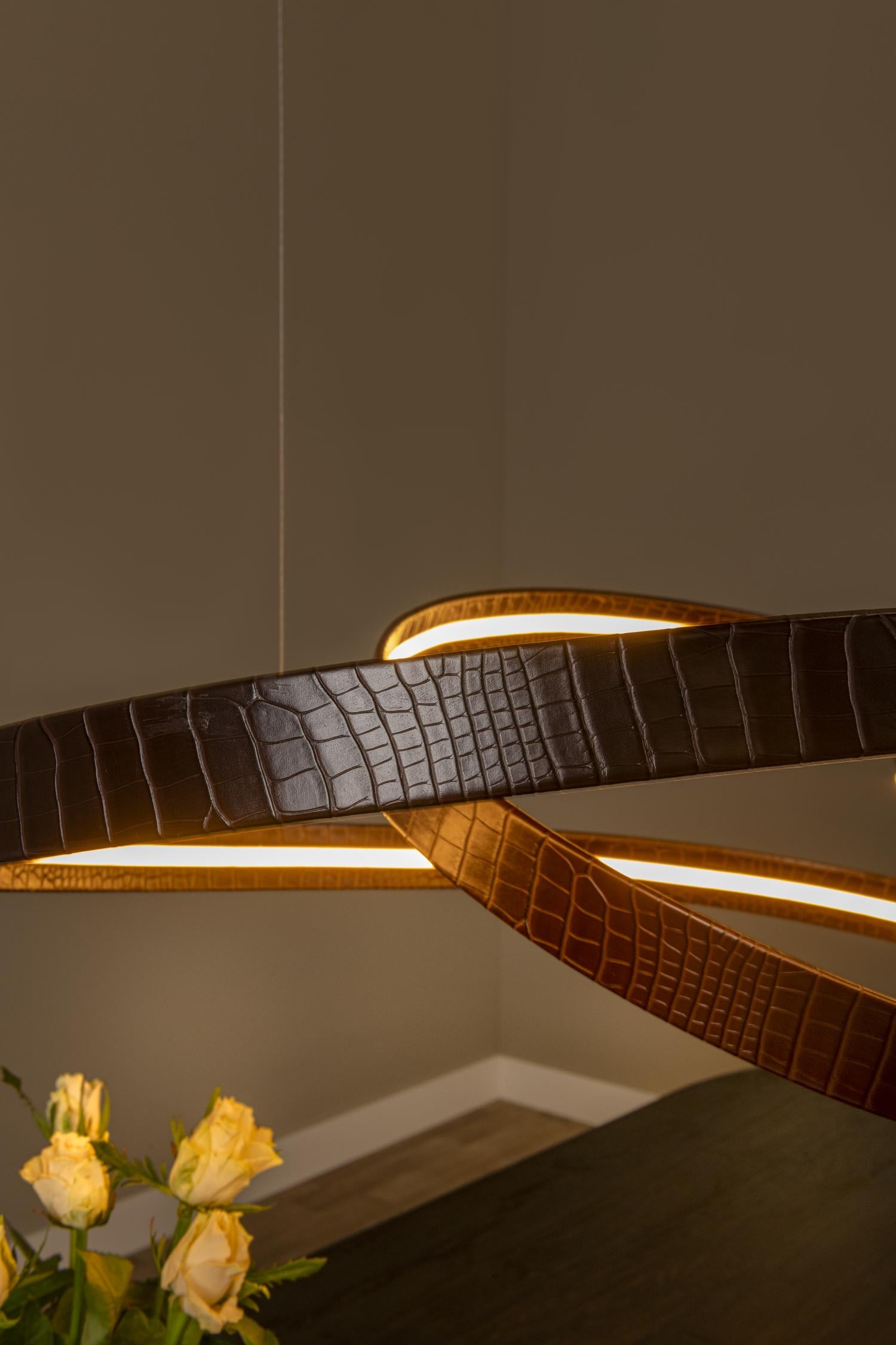 Lucide SLALOM - Hanglamp - LED Dimb. - CCT - 1x80W 2200K/4000K - Koffie | Premium - KwaliteitWonen.nl