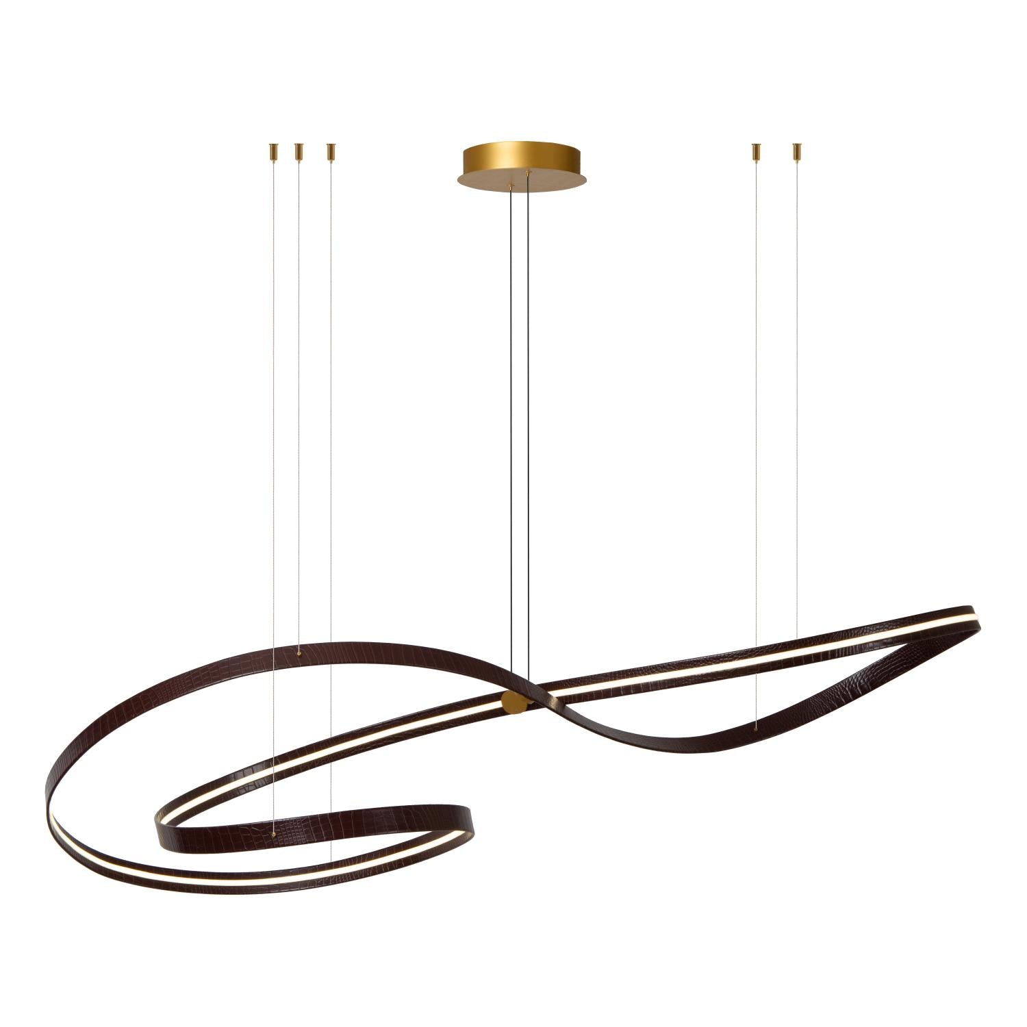 Lucide SLALOM - Hanglamp - LED Dimb. - CCT - 1x80W 2200K/4000K - Koffie | Premium - KwaliteitWonen.nl