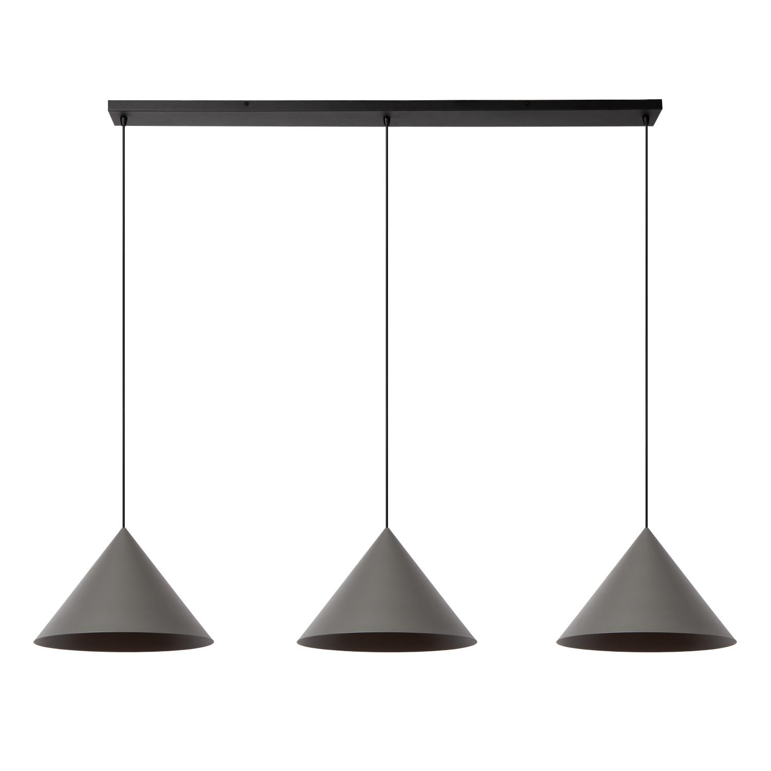 Lucide SPITZE - Hanglamp - 3xE27 - Grijs | Vibes - KwaliteitWonen.nl