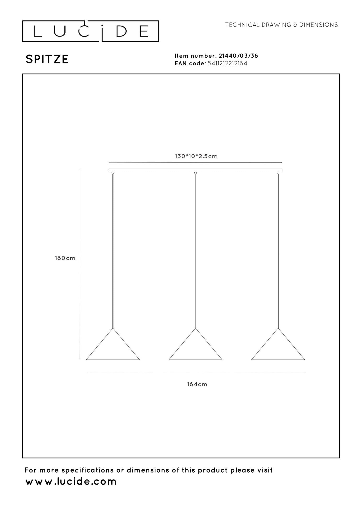 Lucide SPITZE - Hanglamp - 3xE27 - Grijs | Vibes - KwaliteitWonen.nl